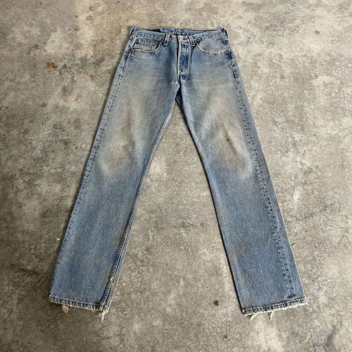 Levi's Vintage 1995 Levis 501 Faded Muddy Blue Denim Jeans Size US 30 / EU 46 - 1 Thumbnail