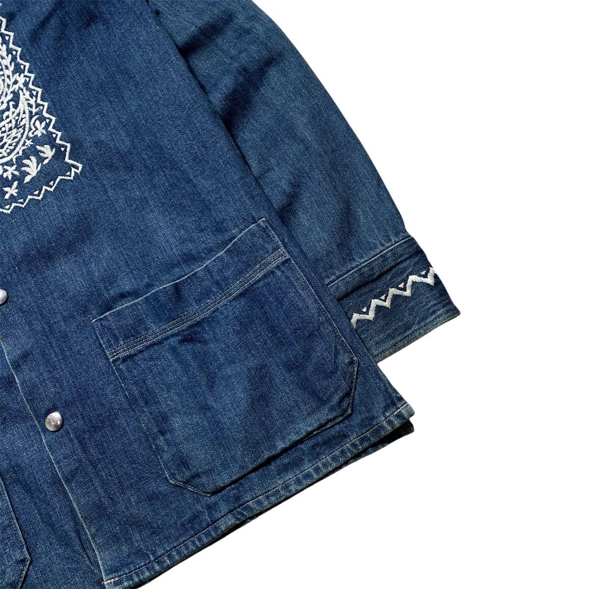 Vintage Vintage 90s Blue Blue Japan Chore Embroidery Denim Jacket Size US M / EU 48-50 / 2 - 5 Thumbnail