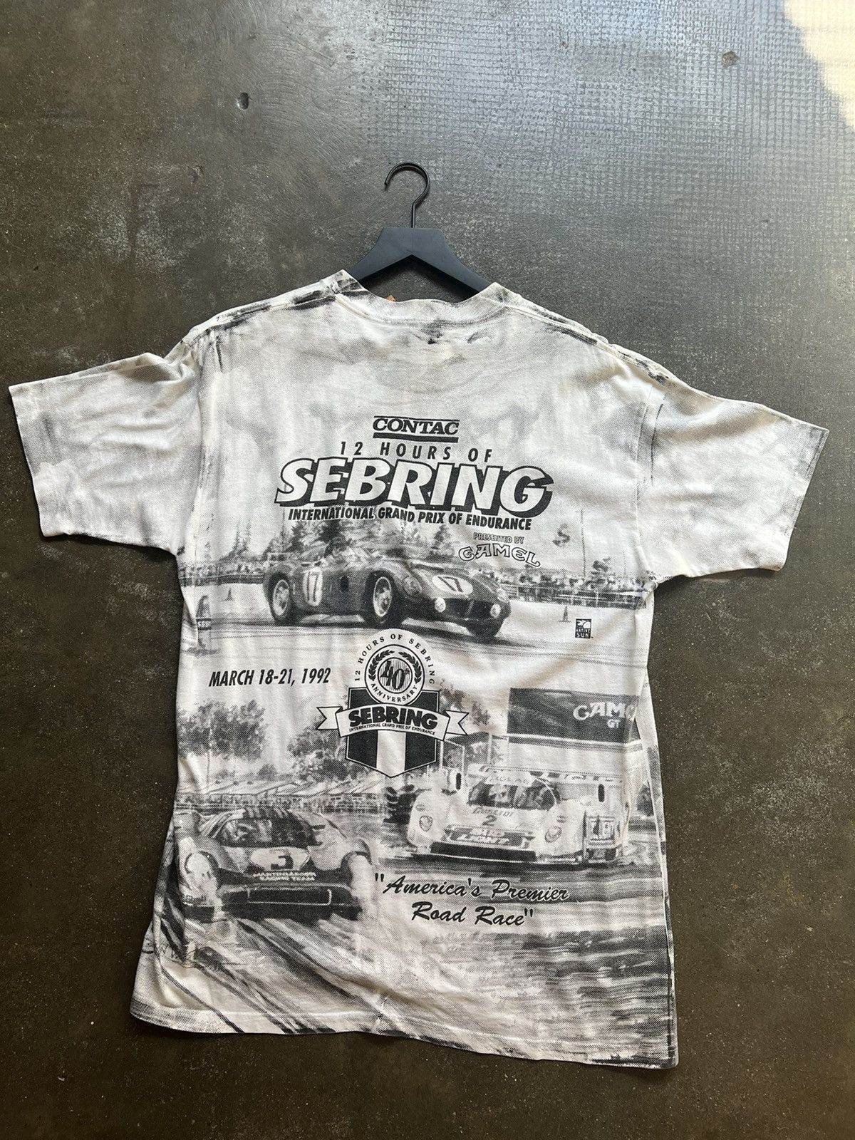 Vintage 1992 Sebring endurance race all over print t-shirt