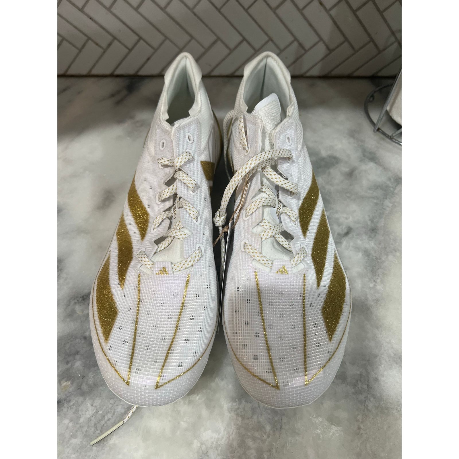 Adidas Adidas Adizero Electric Football Cleats White Gold Men Size US 10.5 / EU 43-44 - 10 Thumbnail