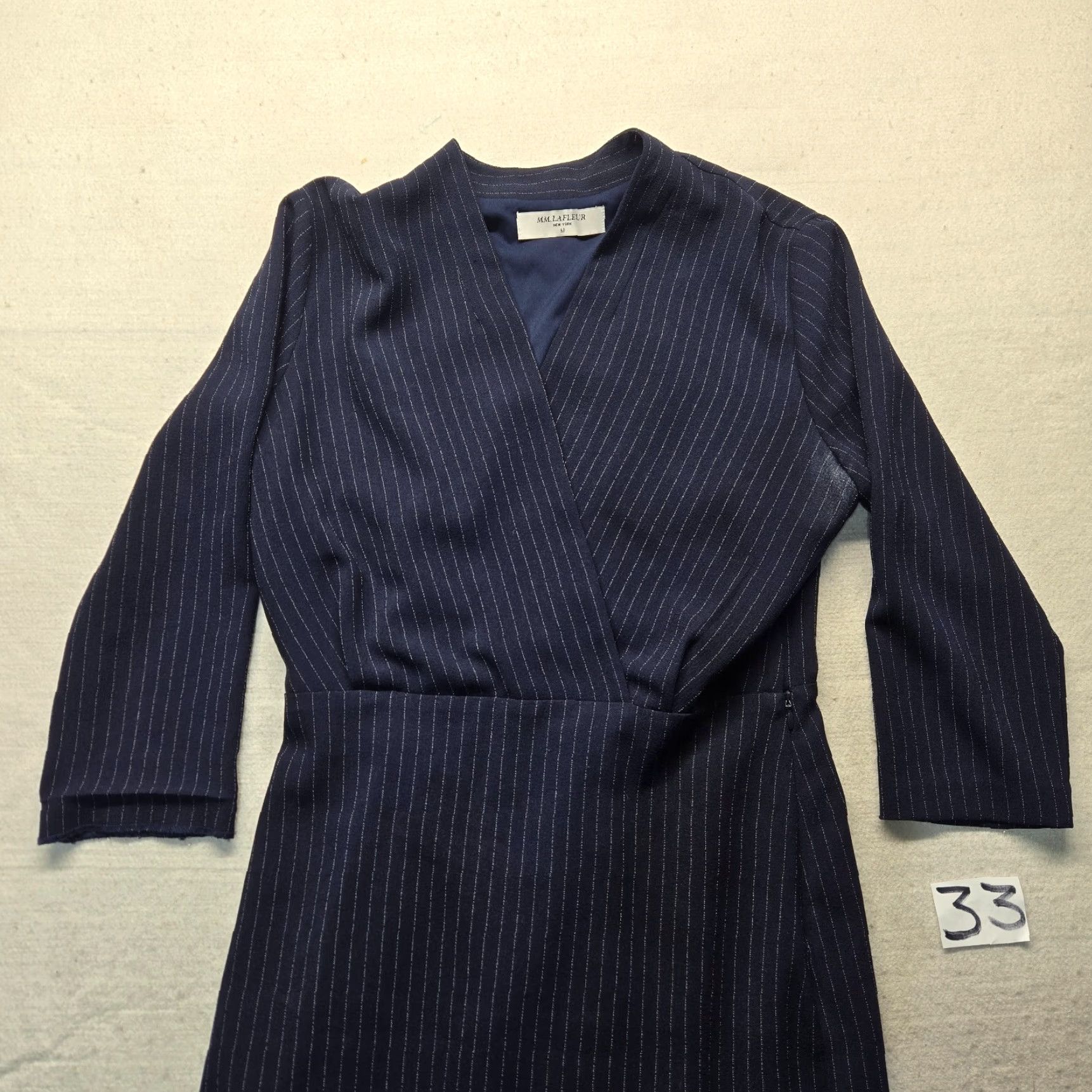 M.M.LaFleur MM.LaFleur Dress Blue A-Line Knee Length with Pockets Women Size 10 Square Neck Short Sleeve Workplace Dress 10 Redefine Careerwear Size L / US 10 / IT 46 - 2 Thumbnail