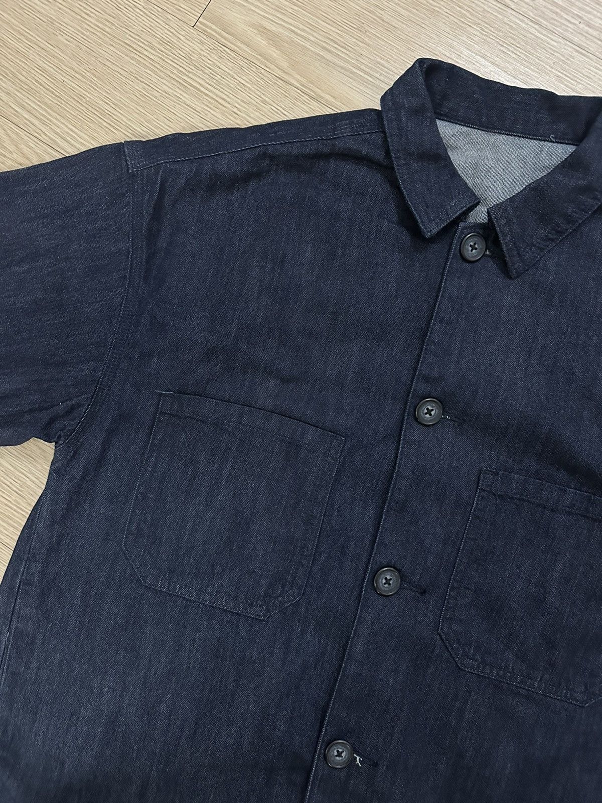GU × Japanese Brand Rare GU Aesthetic Double Pocket Baggy Work Denim Shirt Size US M / EU 48-50 / 2 - 4 Thumbnail
