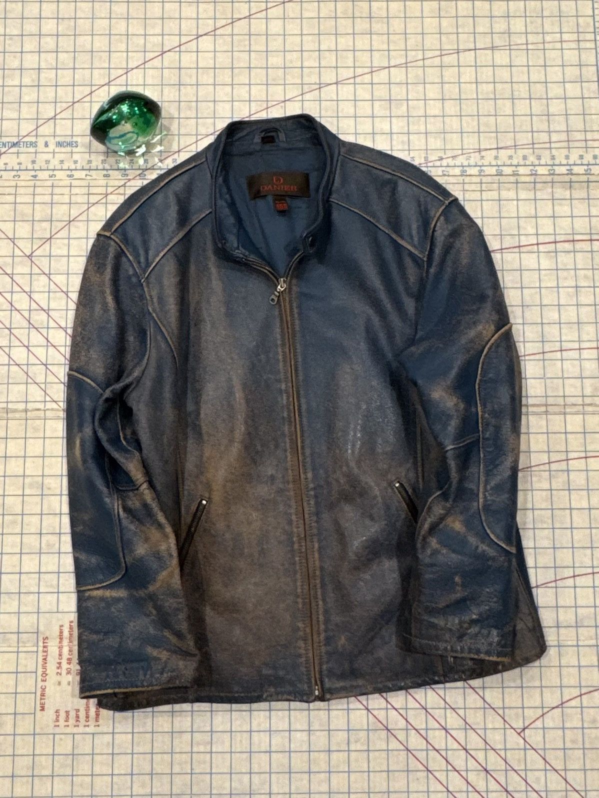 Danier Vintage Danier Cafe Racer Style Leather Jacket Cracking Blue Size US XL / EU 56 / 4 - 3 Thumbnail