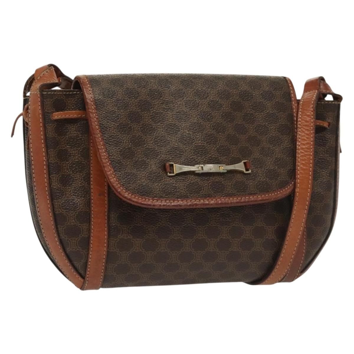 Celine CELINE Macadam Canvas Shoulder Bag Pvc Leather Brown Gold Size ONE SIZE - 1 Thumbnail
