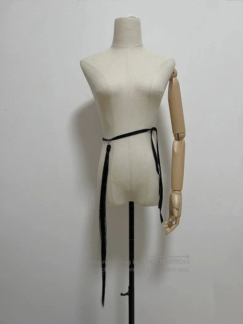 Ann Demeulemeester Black Fur Accessory Belt Tie. Size ONE SIZE - 3 Thumbnail
