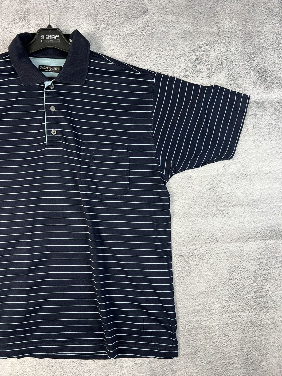 Yves Saint Laurent Vintage Yves Saint Laurent striped polo T-shirt Size US L / EU 52-54 / 3 - 3 Thumbnail