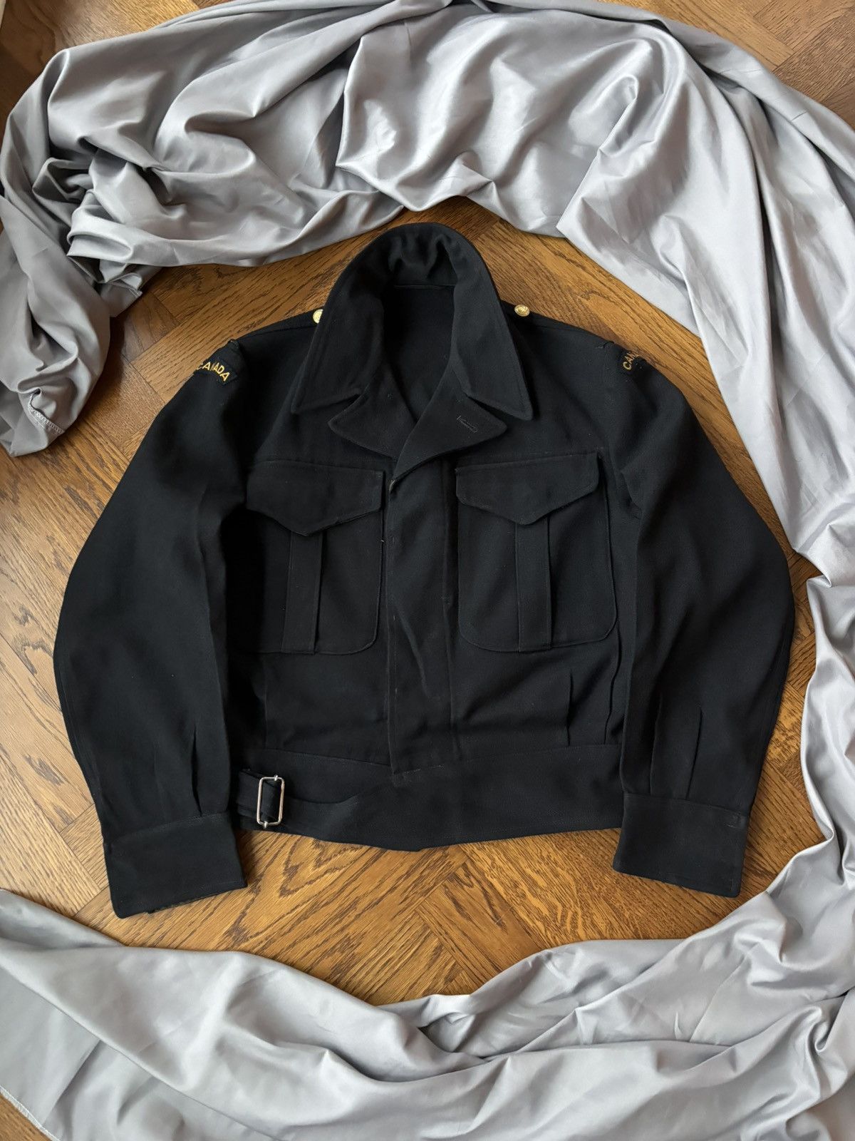 Vintage 1950s Wool Suit WW2 Korean War Canadian Battledress Set Size 36R - 3 Thumbnail