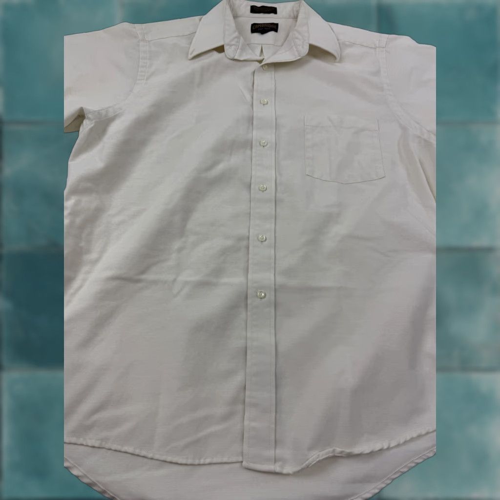 Vintage VINTAGE Cambridge Classics Shirt Mens XL White Wrinkle Free Oxford Short Sleeve Size US XL / EU 56 / 4 - 1 Thumbnail