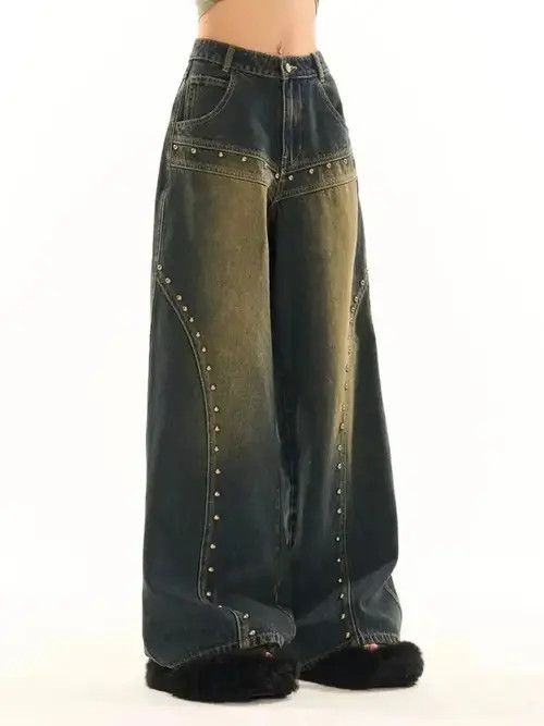 Jean Vintage Washed Blue High Waisted Jeans Size 34" / US 12 / IT 48 - 1 Thumbnail