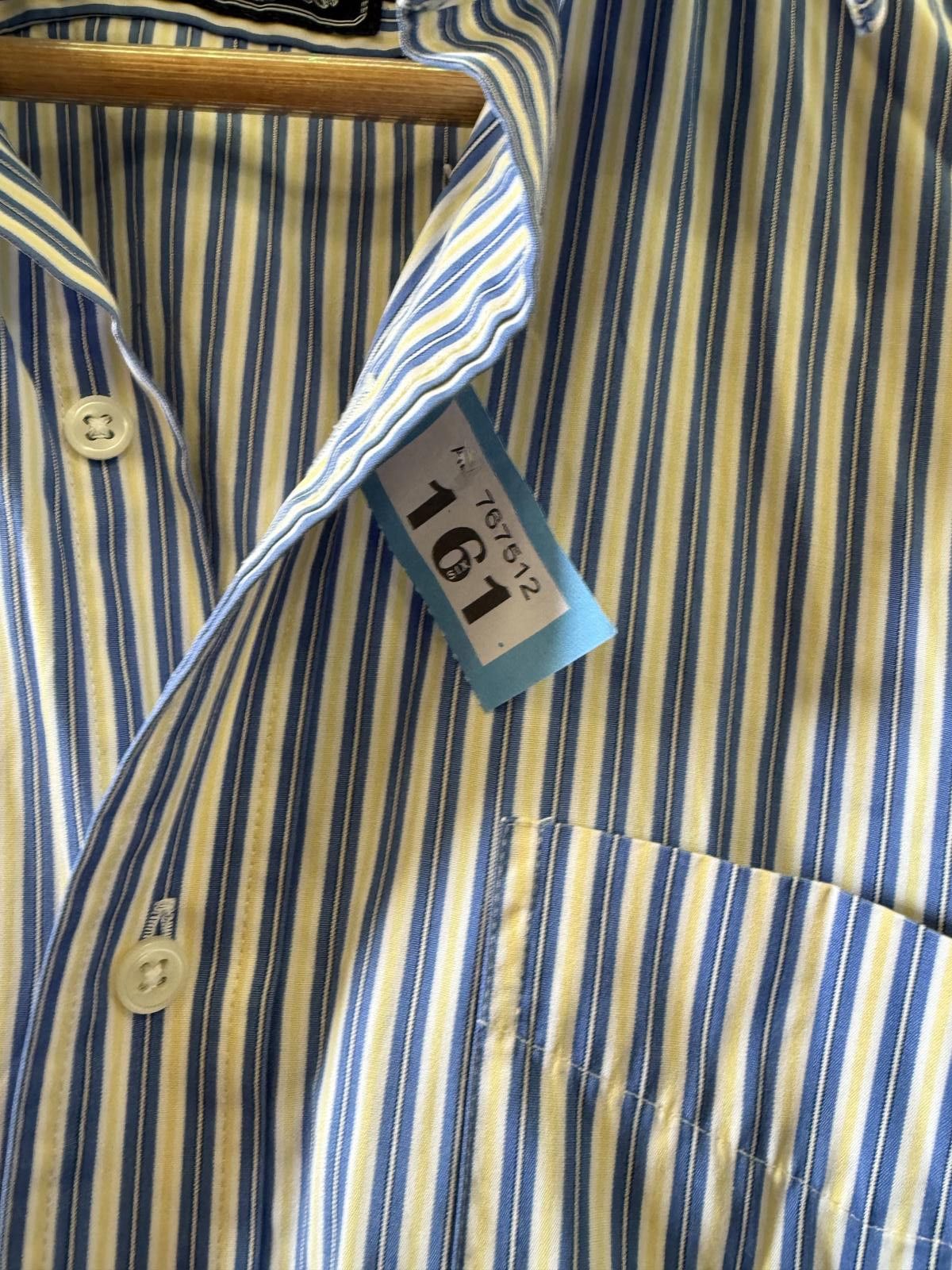 Designer American Living Men's Blue and White Striped Dress Shirt Size 44R - 1 Thumbnail