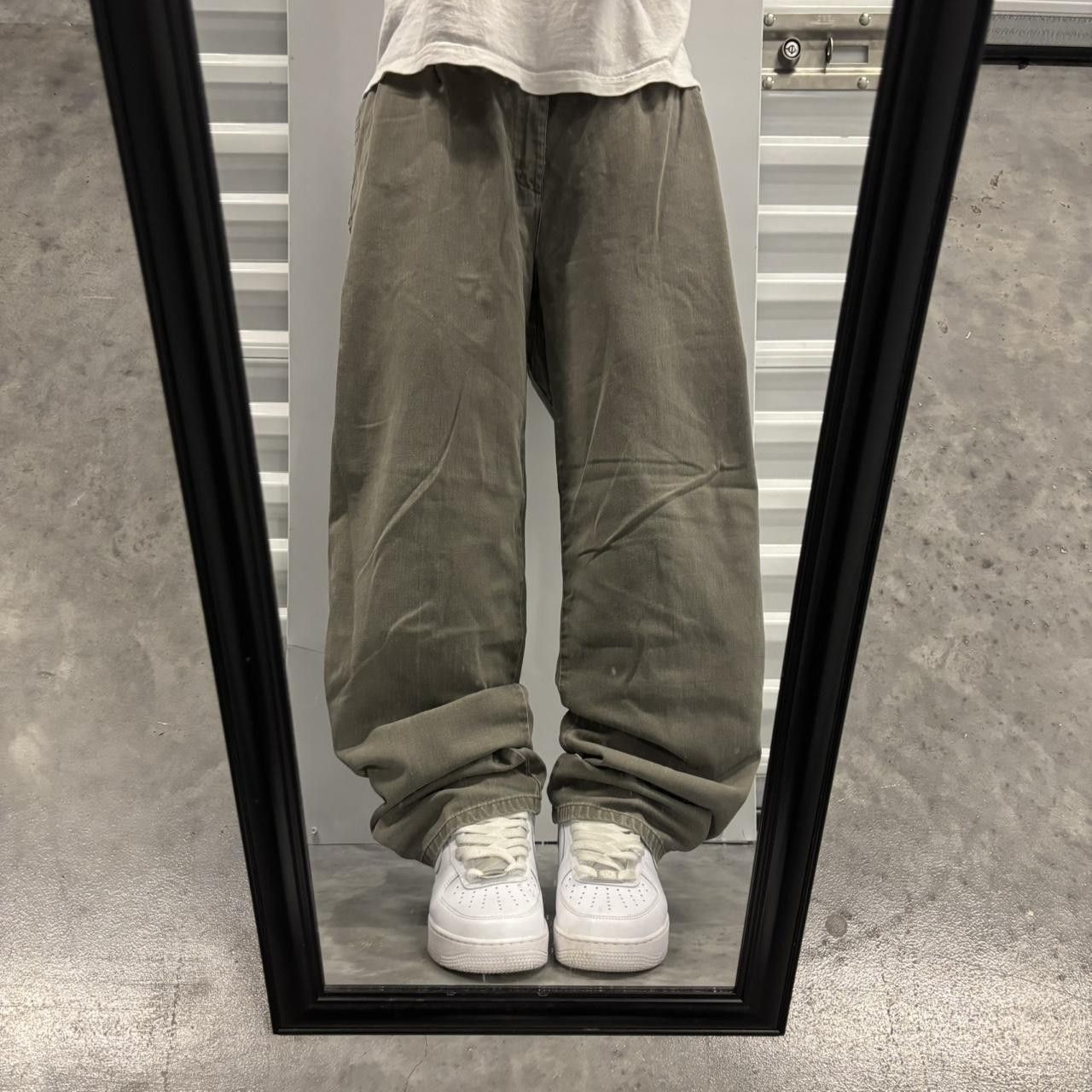 Japanese Brand × Vintage Crazy Vintage Y2K/2000s Faded Khaki Brown Essential Casual Pants! Size US 33 - 1 Thumbnail