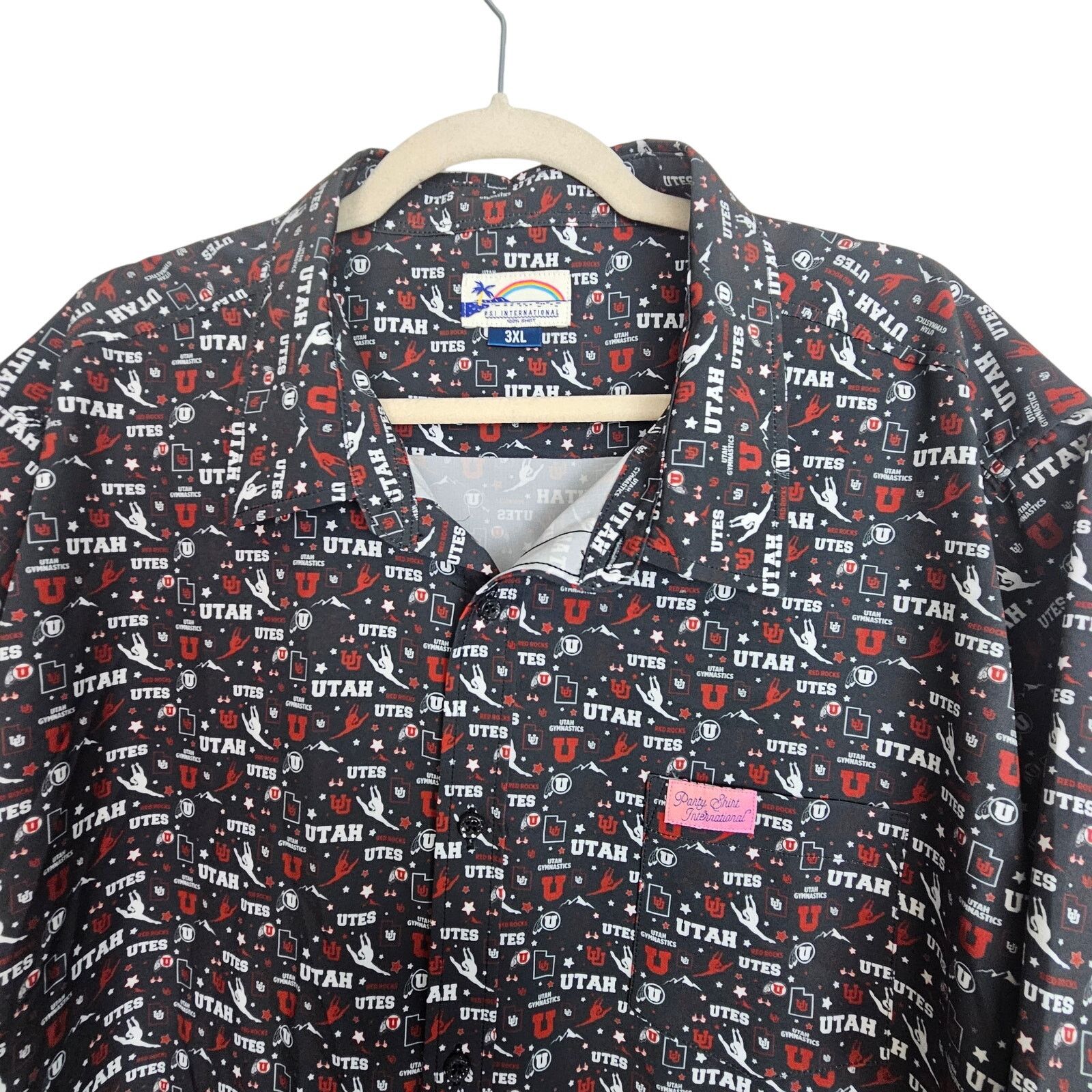 Paige PSI International Shirt Utah Utes Black Red Button 3XL Size US XXL / EU 58 / 5 - 2 Thumbnail