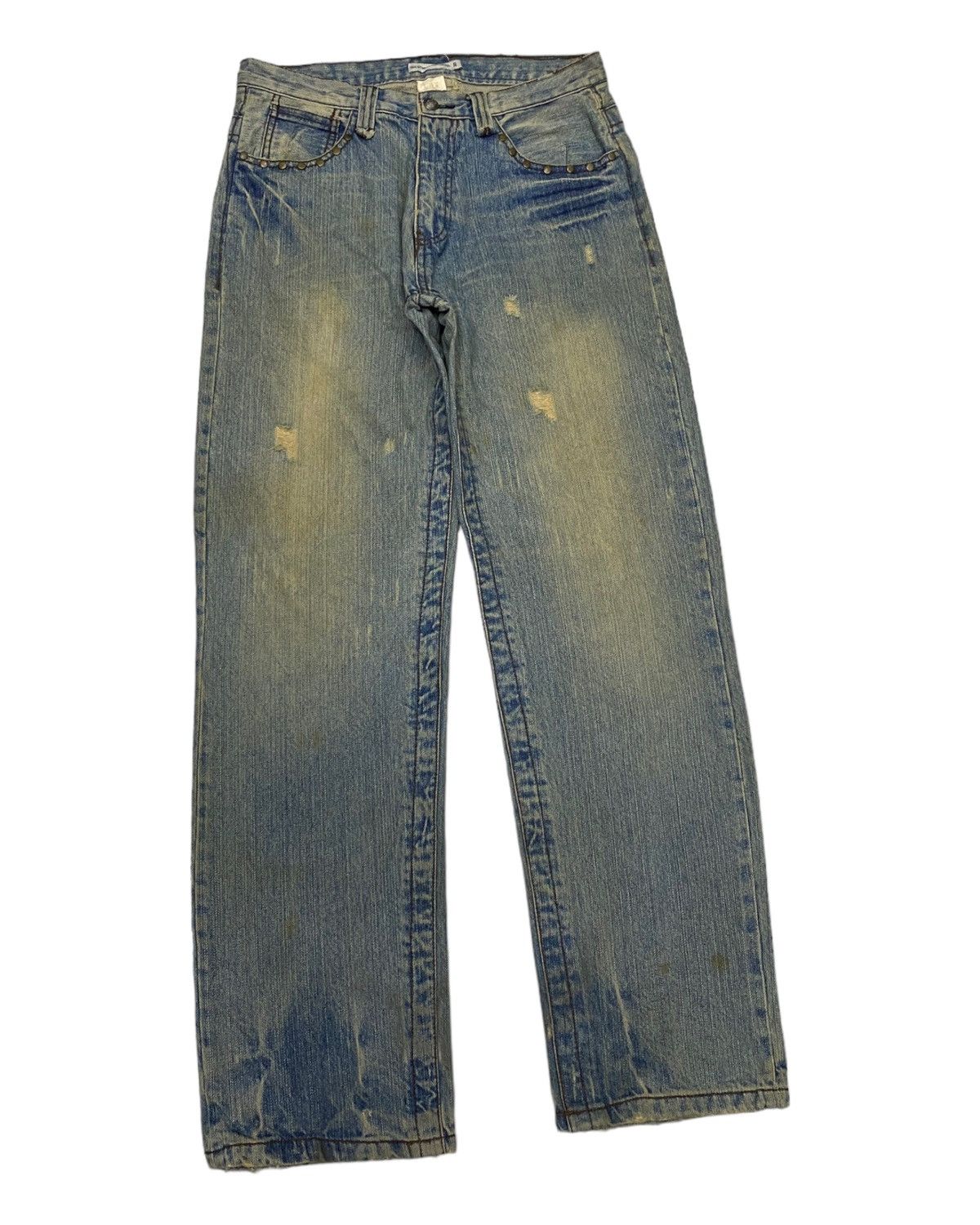 Helmut Lang BAGGY JEANS SIX-STAR EXCLUSIVE DESIGN DISTRESS DENIM JEANS Size US 30 / EU 46 - 3 Thumbnail