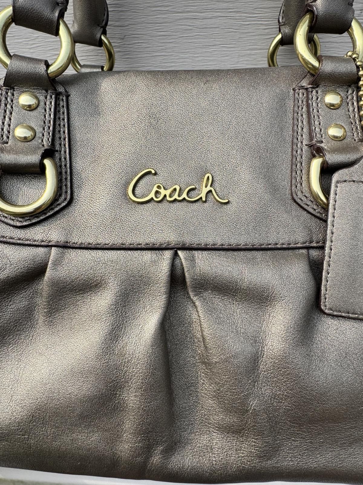 Coach Coach Women's Leather Handbag Metallic Bronze Size ONE SIZE - 2 Thumbnail