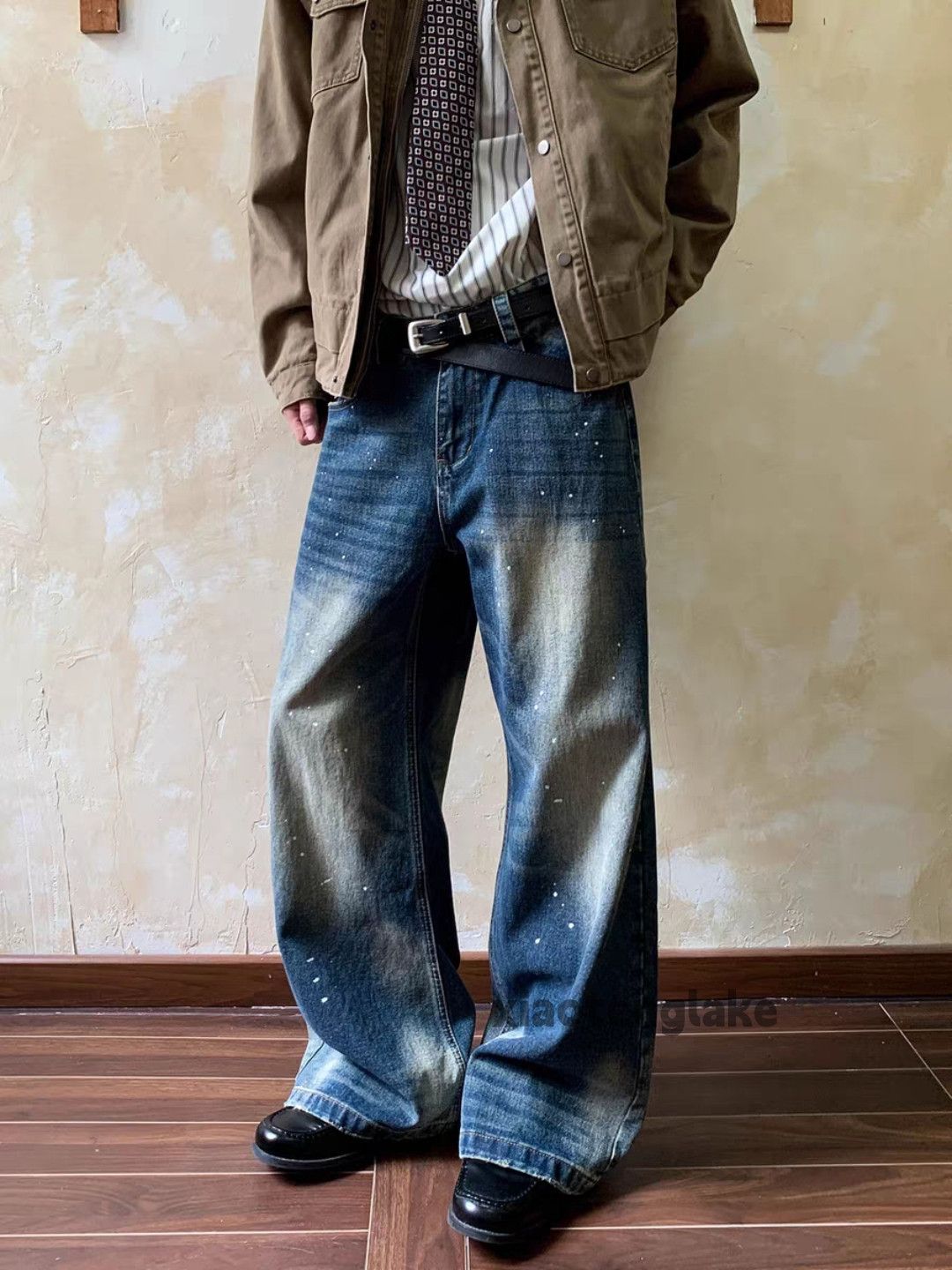Jean xz vintage washed faded wide Leg flared hiphop jeans Size US 32 / EU 48 - 5 Thumbnail