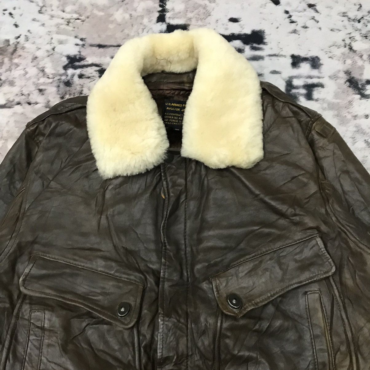 Vintage Vintage U.s Armed Force Aviator Leather Jacket Sherpa Size US S / EU 44-46 / 1 - 2 Thumbnail