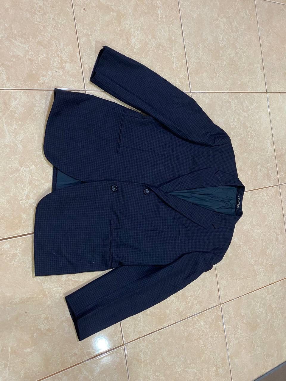 Japanese Brand Vintage 80s Mezaki Wool Checker Blazer Size US M / EU 48-50 / 2 - 1 Thumbnail