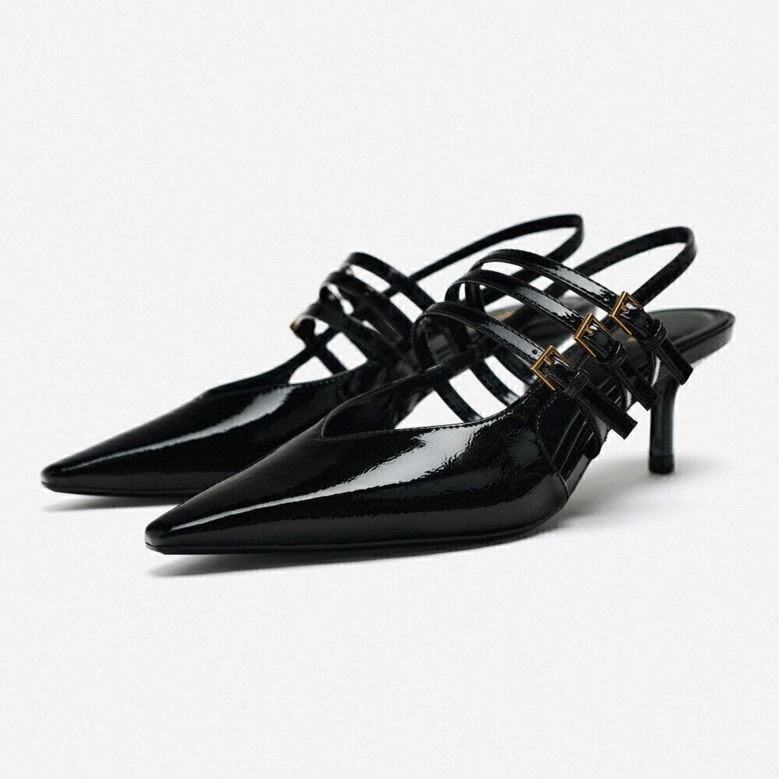 Zara ZARA Pointed Toe Buckled Heels Size US 7.5 / IT 37.5 - 16 Thumbnail