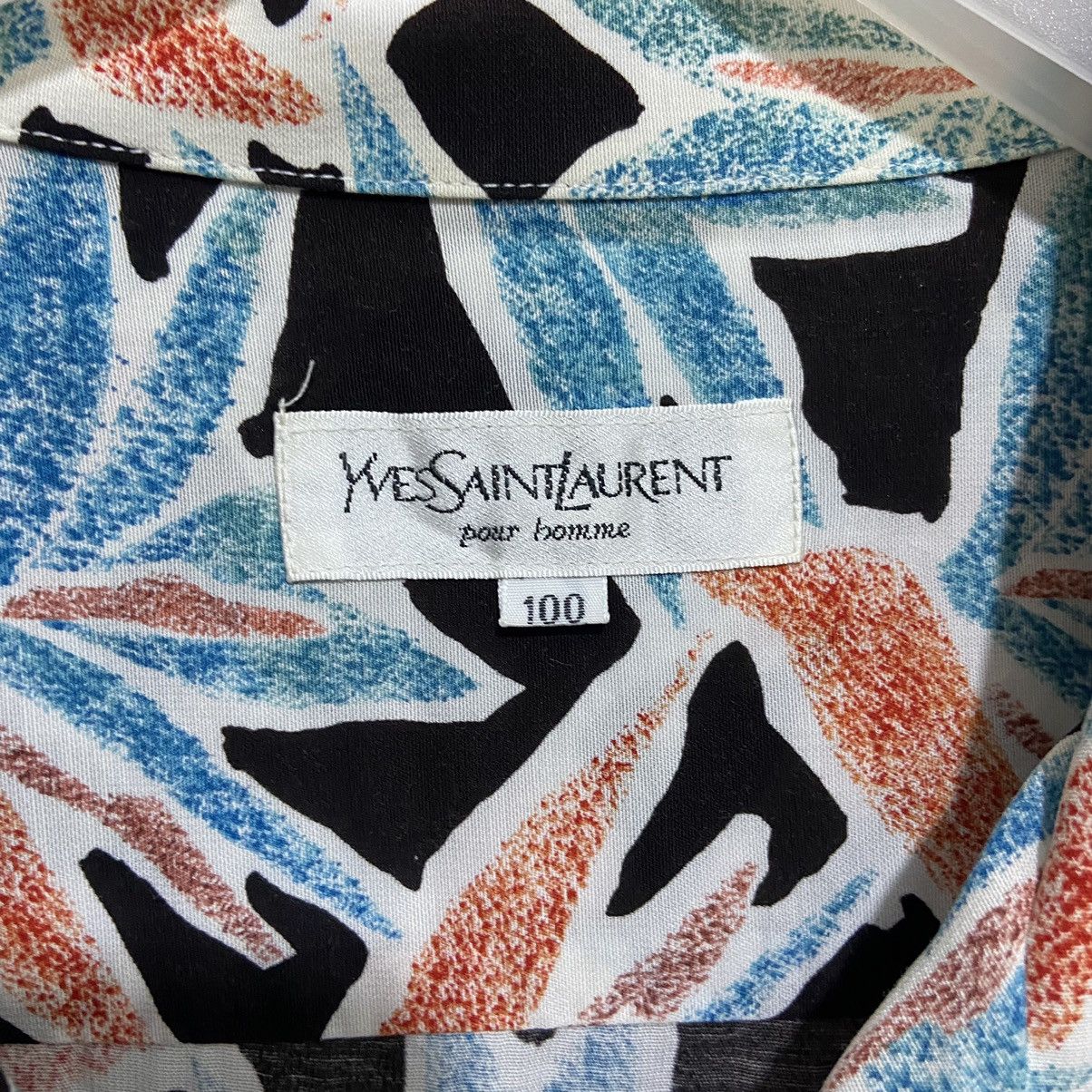 Designer × Yves Saint Laurent Rare 🔥 Yves Saint Laurent Silk Bowling Shirt Size US L / EU 52-54 / 3 - 4 Thumbnail