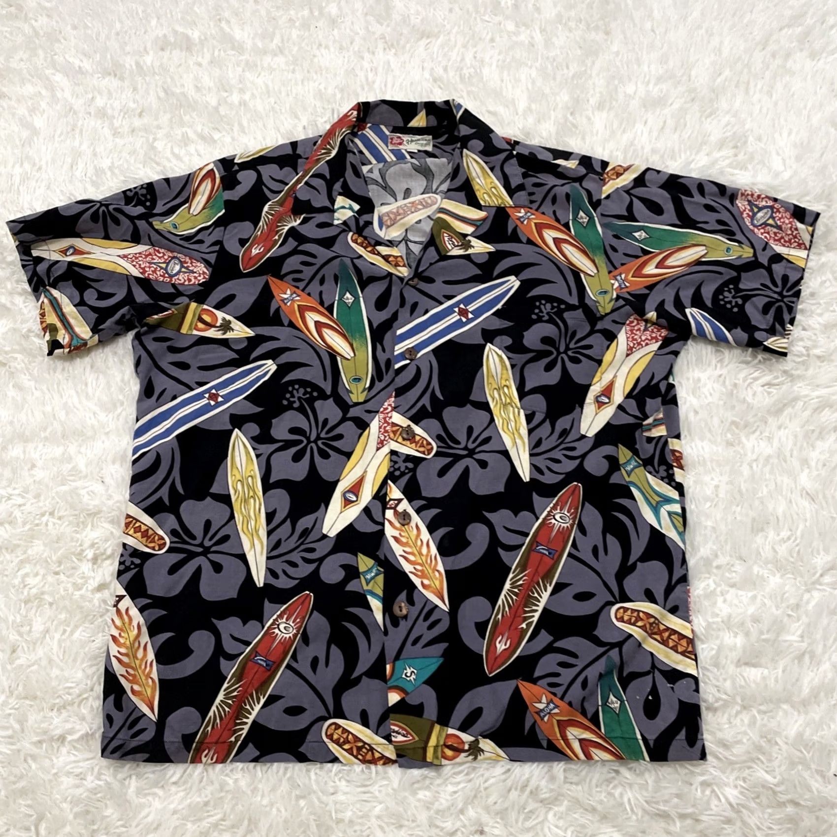 Hilo Hattie VINTAGE Hilo Hattie Hawaiian Shirt Men XL Surf Longboard Graphic Print Aloha Skater Black Short Sleeve Button-Up Collared Shirt Mens Size US XL / EU 56 / 4 - 2 Thumbnail