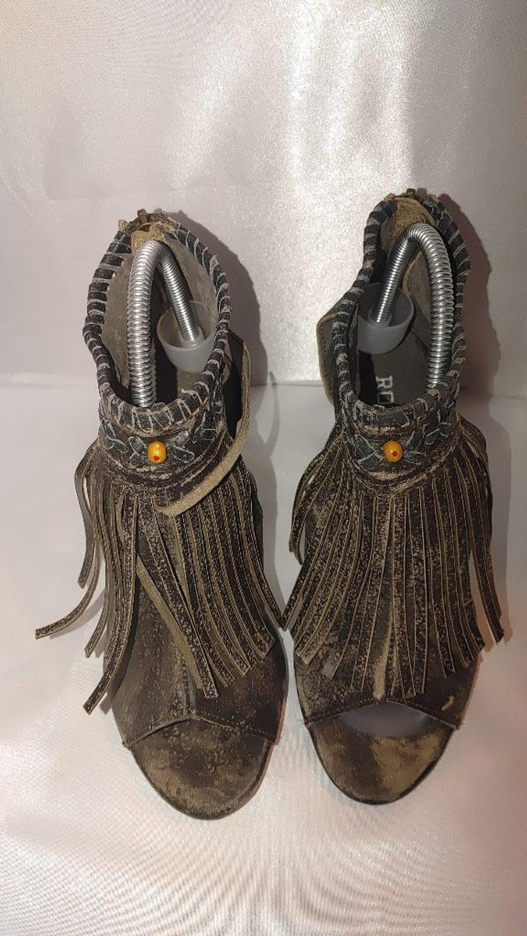 Roper Roper Bettina Fringe Peep Toe Shottie Size 7.5 Size US 7.5 / IT 37.5 - 6 Thumbnail