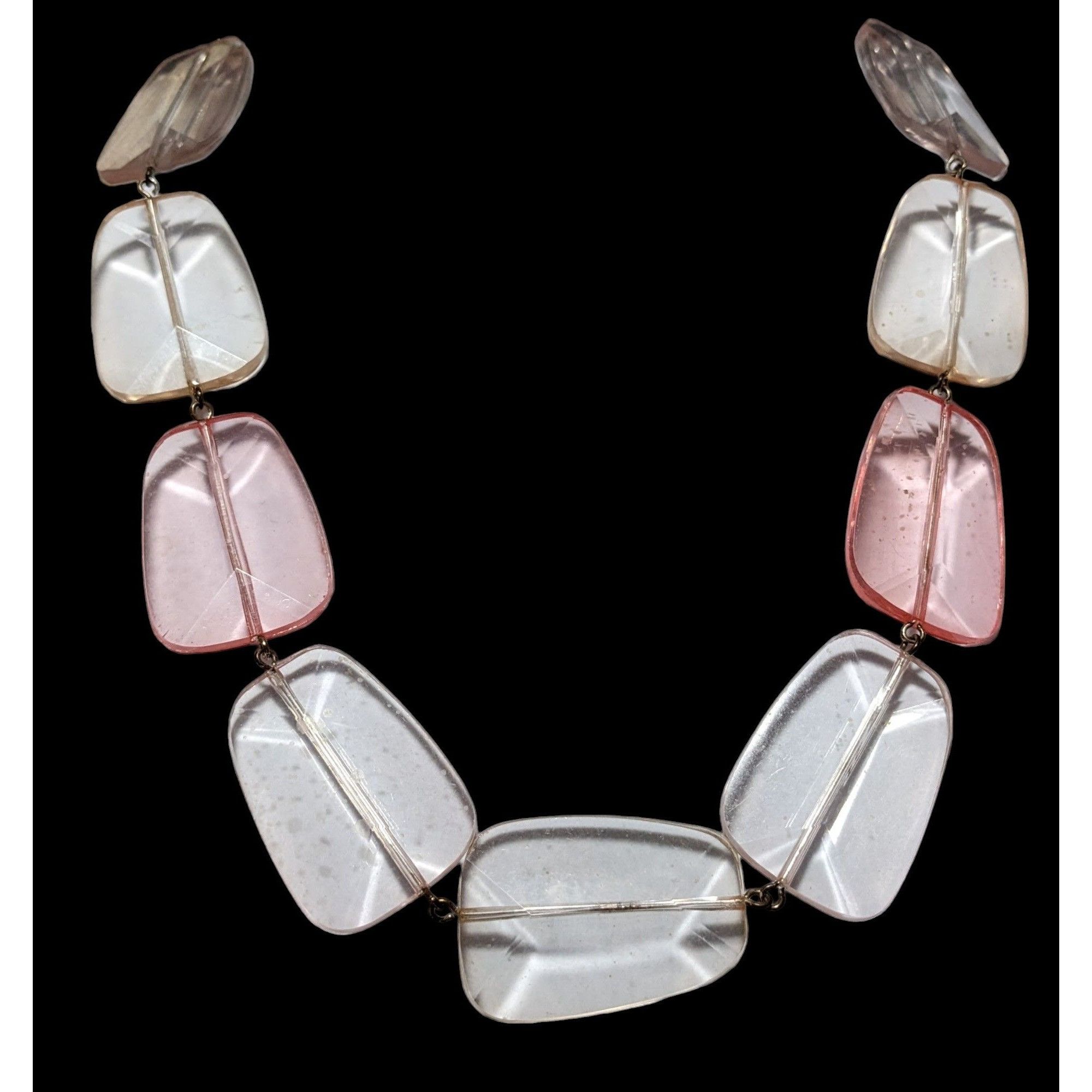 Other Chunky Pink And Clear Gemmed Statement Necklace Size ONE SIZE - 2 Thumbnail