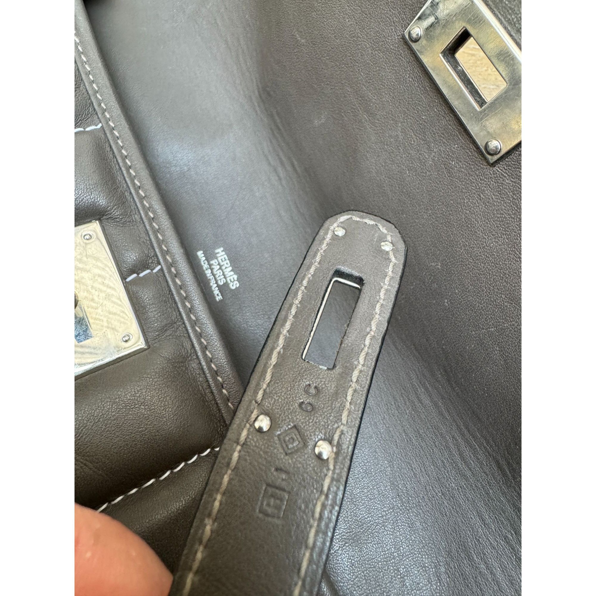 Hermes Berline Elephant Grey Leather Bag Size ONE SIZE - 10 Thumbnail