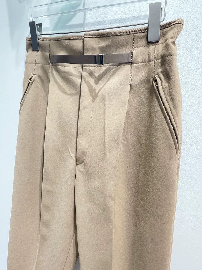 Toga Pulla Toga Pulla 19SS Belt-Trim High-Waist Tapered Pants 2504-Nex Size 37" - 4 Thumbnail