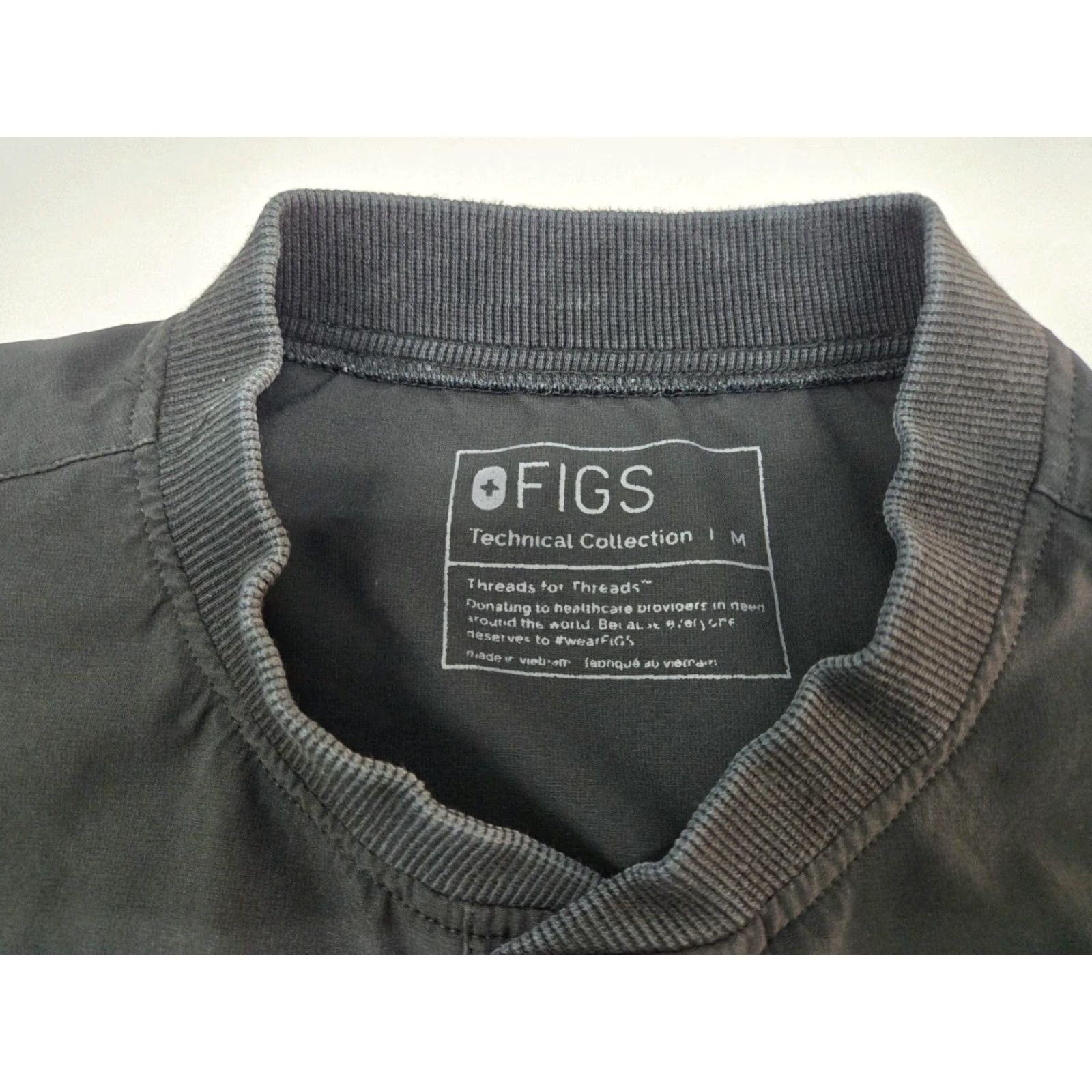 Vintage FIGS Shirt Mens Short Sleeve 3 Button Up Scrub Top Black M Size US M / EU 48-50 / 2 - 3 Thumbnail