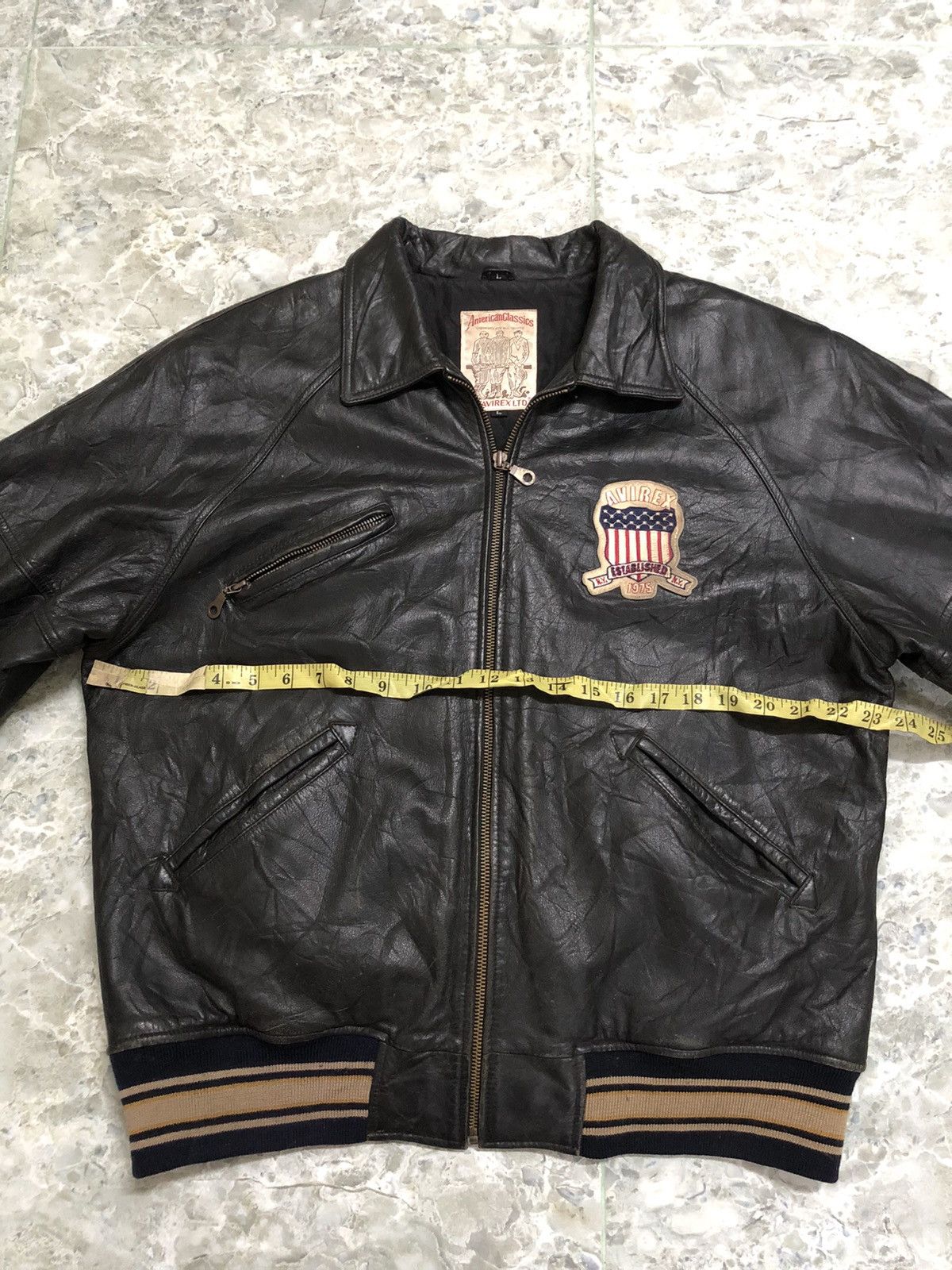 Avirex × Rap Tees 🔥 RARE VINTAGE ICON AVIREX VARSITY LEATHER JACKET Size US L / EU 52-54 / 3 - 18 Thumbnail