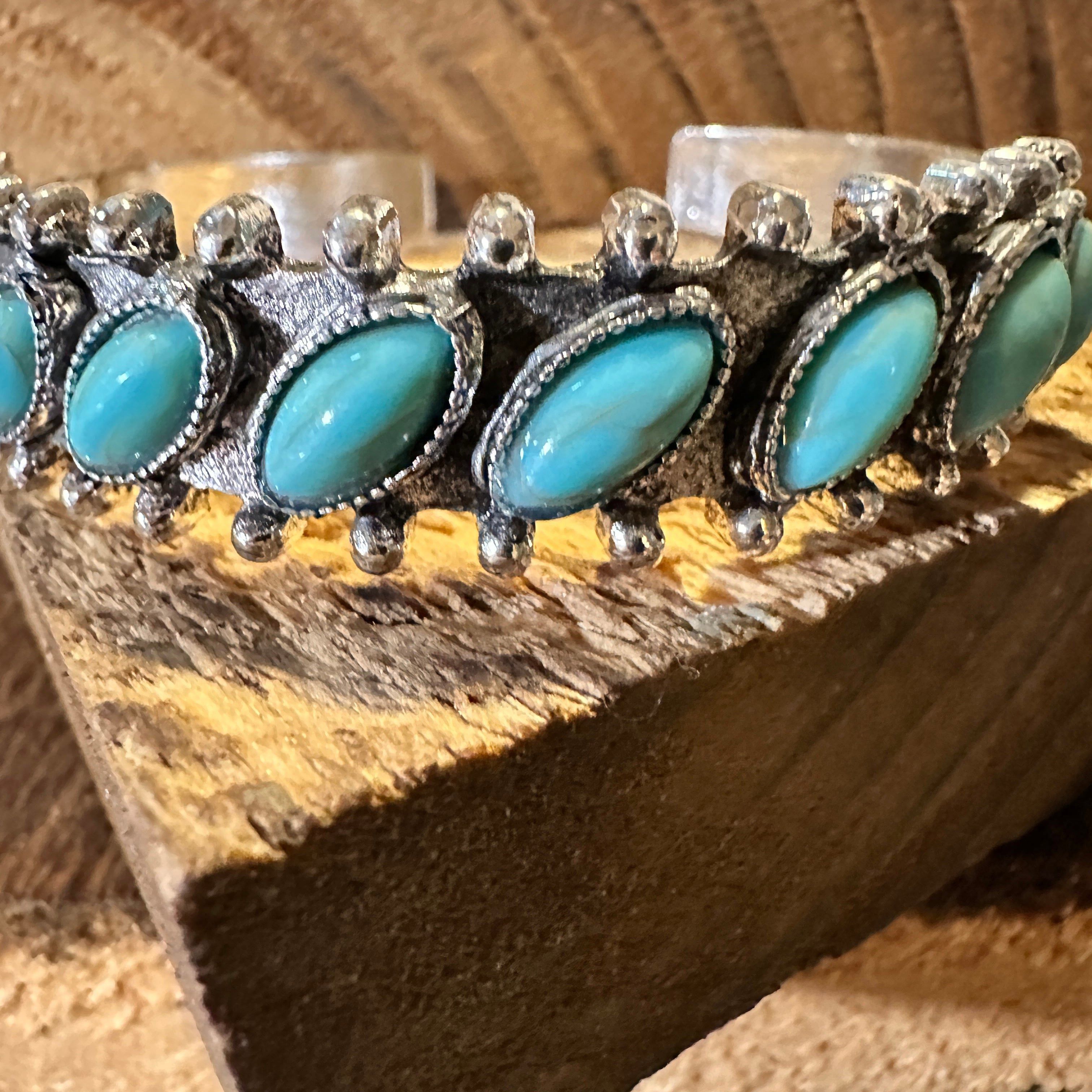 Other Boho Chic Vintage Southwestern Turquoise Open Cuff Bangle, T Size ONE SIZE - 2 Thumbnail