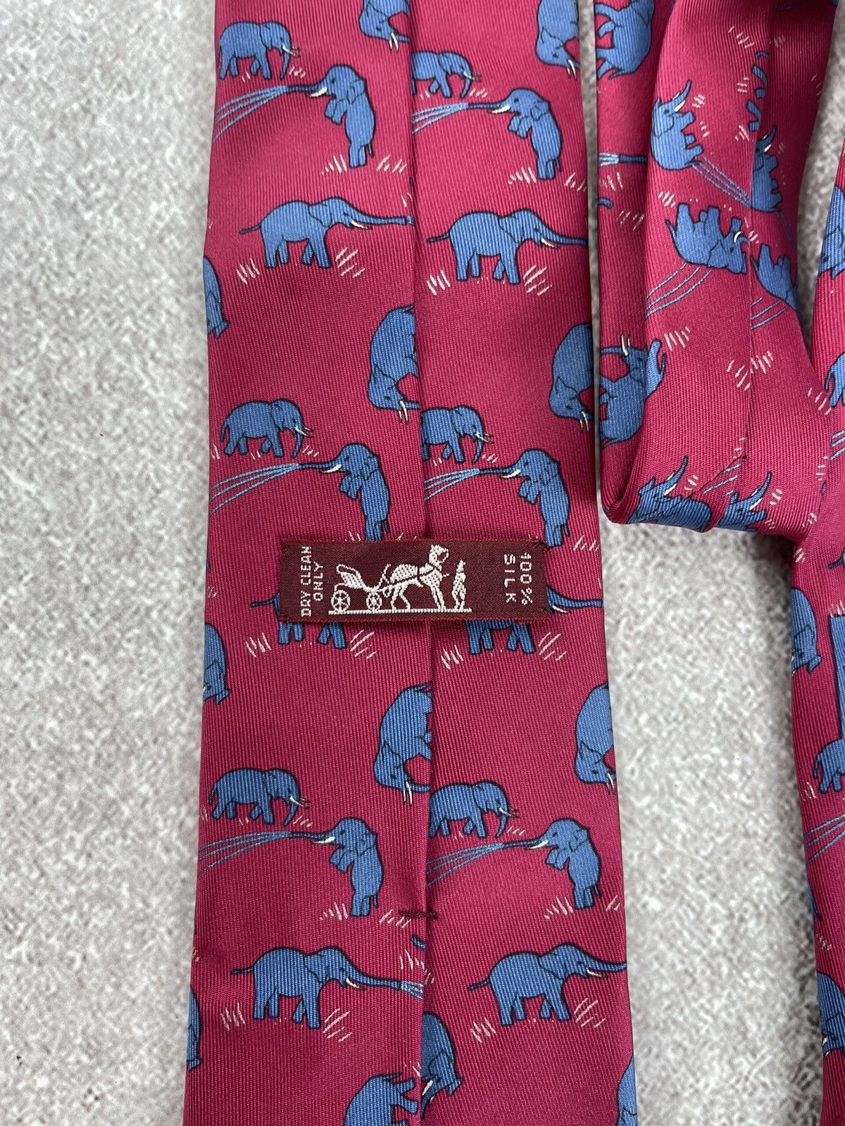 Hermes × Vintage Vintage Hermes Paris Printed Silk Tie Size ONE SIZE - 7 Thumbnail
