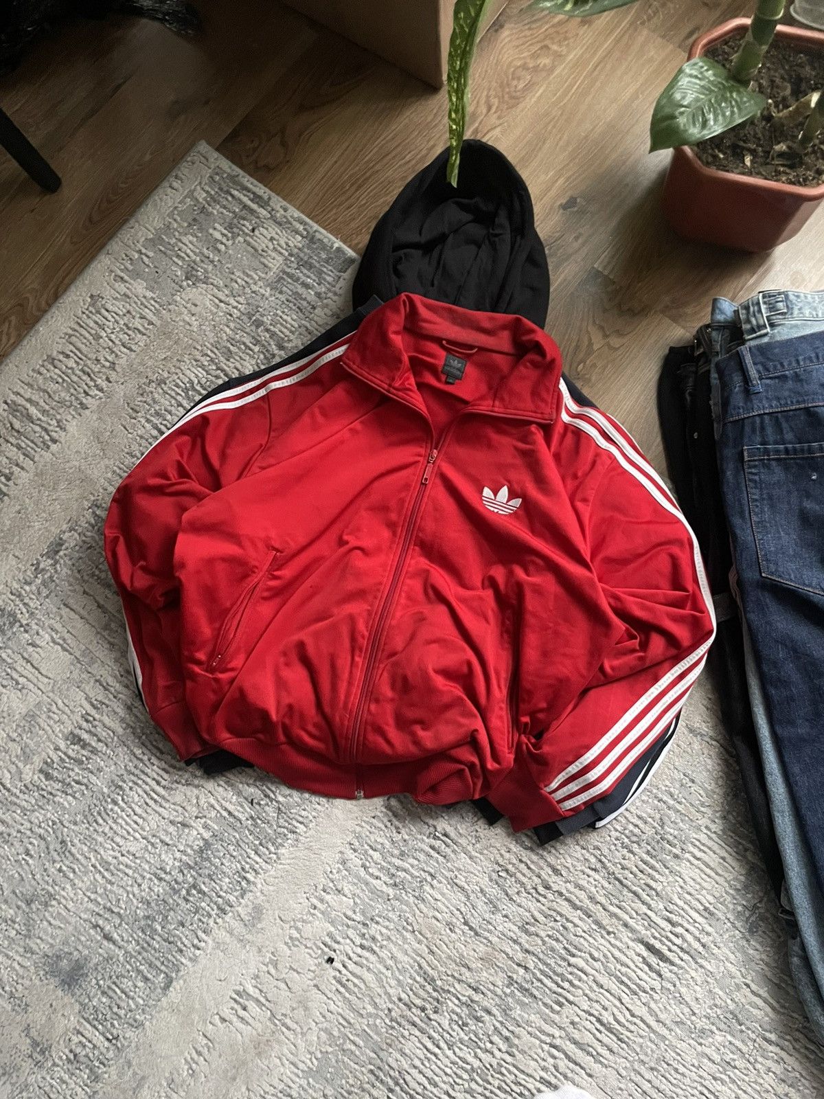 Adidas × Vintage Adidas crazy rare red zip-up Size US XL / EU 56 / 4 - 2 Thumbnail