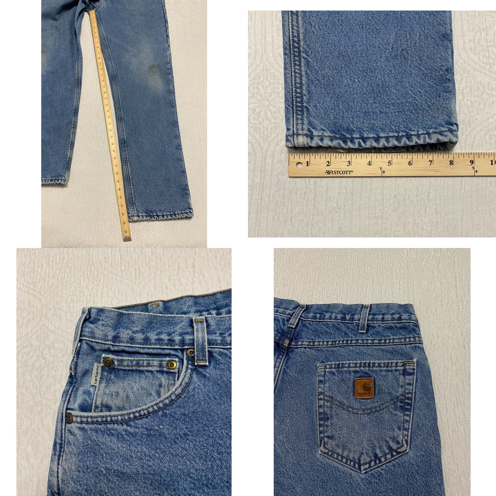 Carhartt Carhartt Jeans - 34x34 - Blue - Lined - 5-Pocket - Denim - Straight - Relaxed - B155 DST - Men's - 34in inseam Size US 34 / EU 50 - 8 Thumbnail