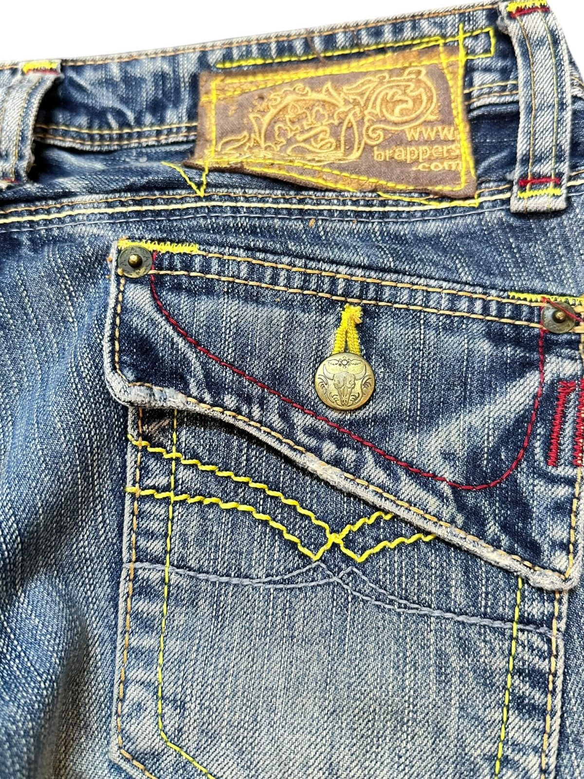 Tornado Mart Vintage Brappers Flare Bootcut Whiskers Distressed Denim Size US 29 - 5 Thumbnail