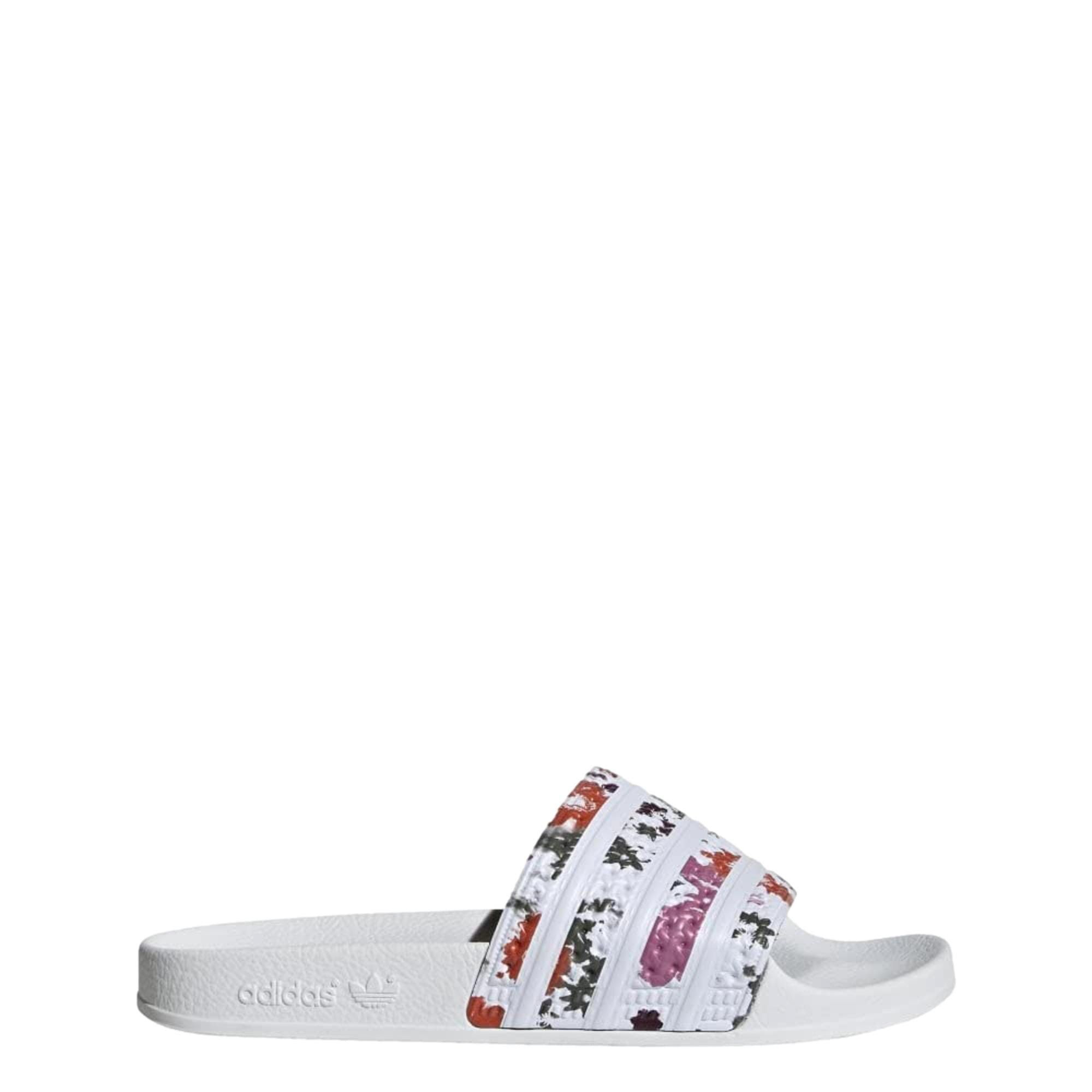 Adidas Adilette Floral Slides White / White / White H00142 Size US 7 / IT 37 - 1 Thumbnail