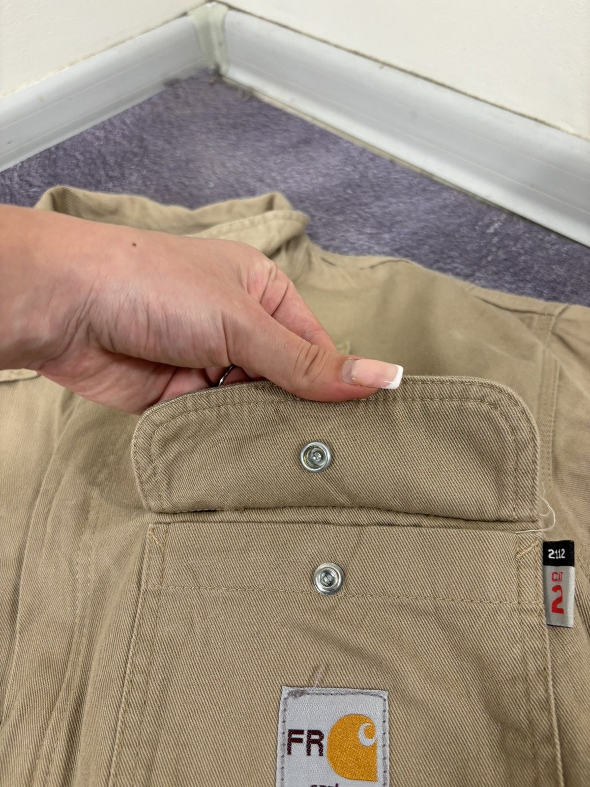 Carhartt Vintage Carhartt Flame Resistant Utility Work Beige Coverall Size US L / EU 52-54 / 3 - 16 Thumbnail