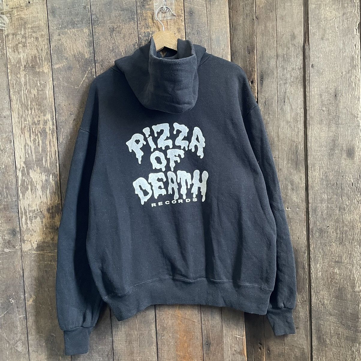 image of Skategang x Vintage Pizza Of Death Skateboard Hoodie in Black, Men's (Size Large)