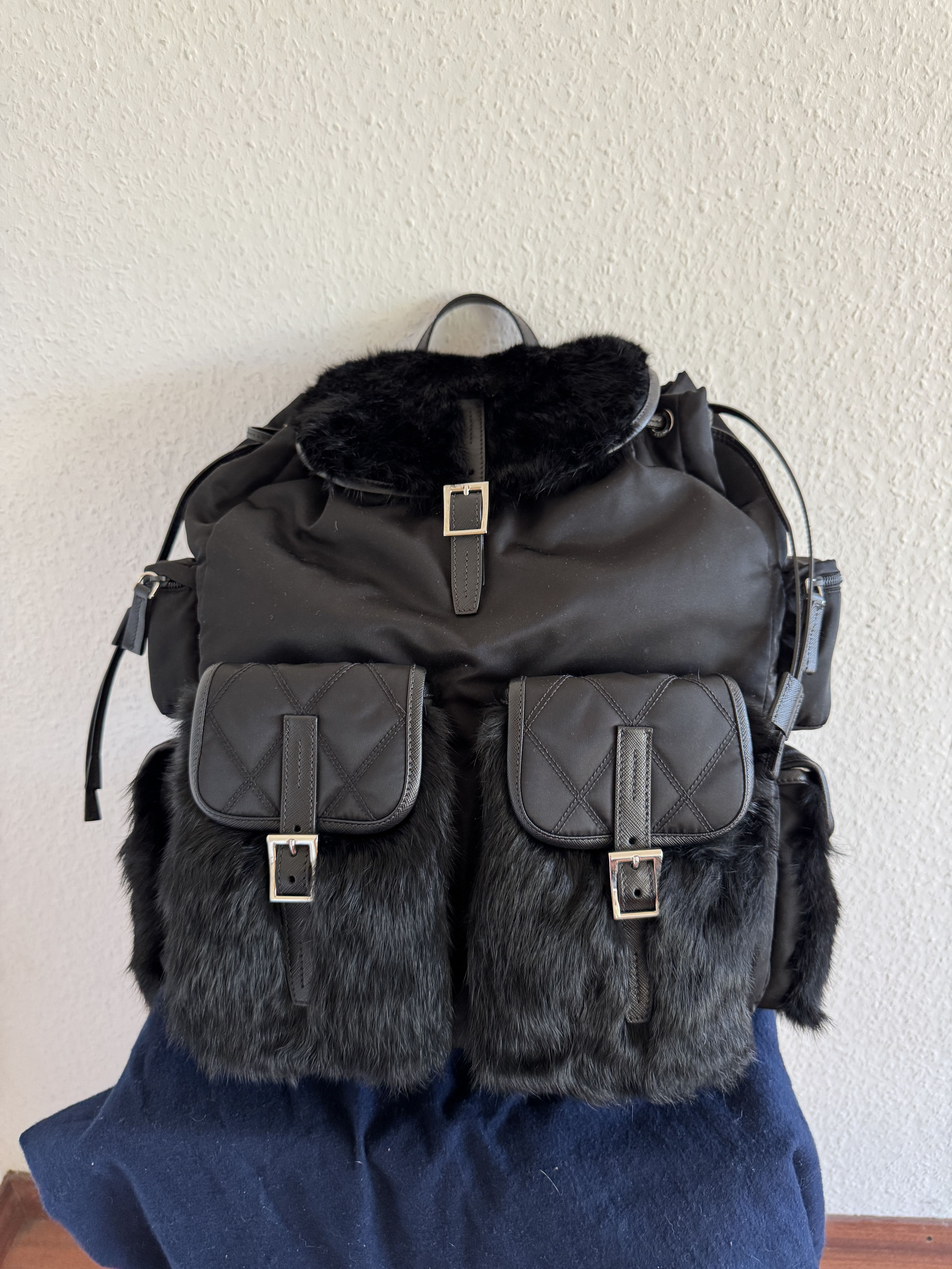 Prada Rabbit Fur Cargo Backpack Size ONE SIZE - 1 Thumbnail