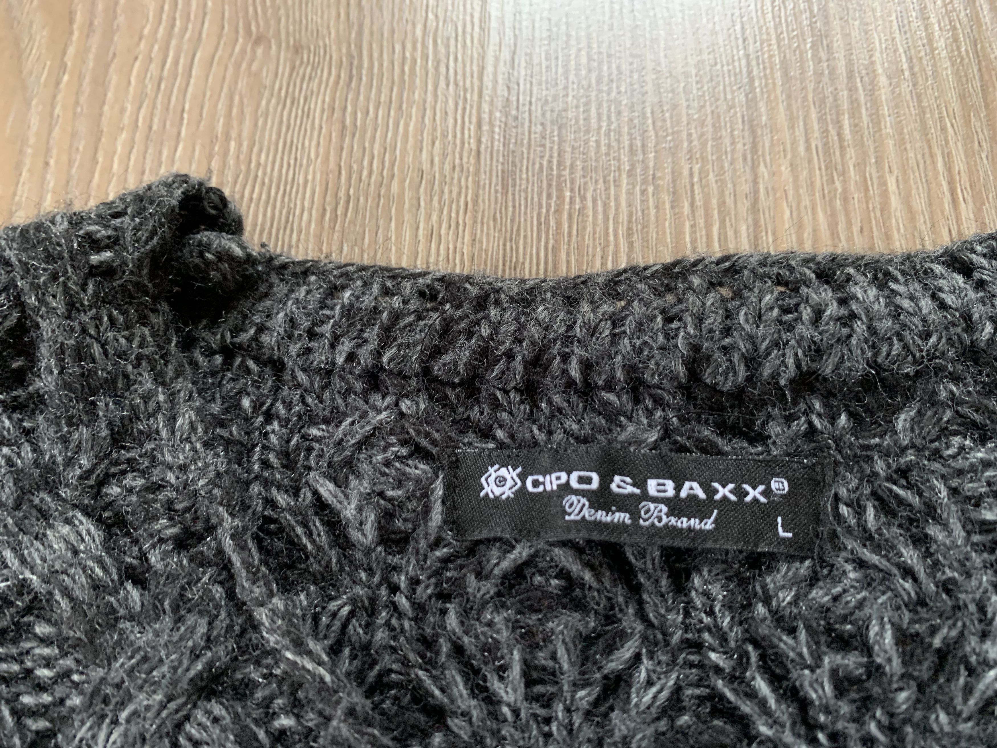 Japanese Brand Cipo & Baxx Knit Wool Gray Sweater Size US L / EU 52-54 / 3 - 6 Thumbnail