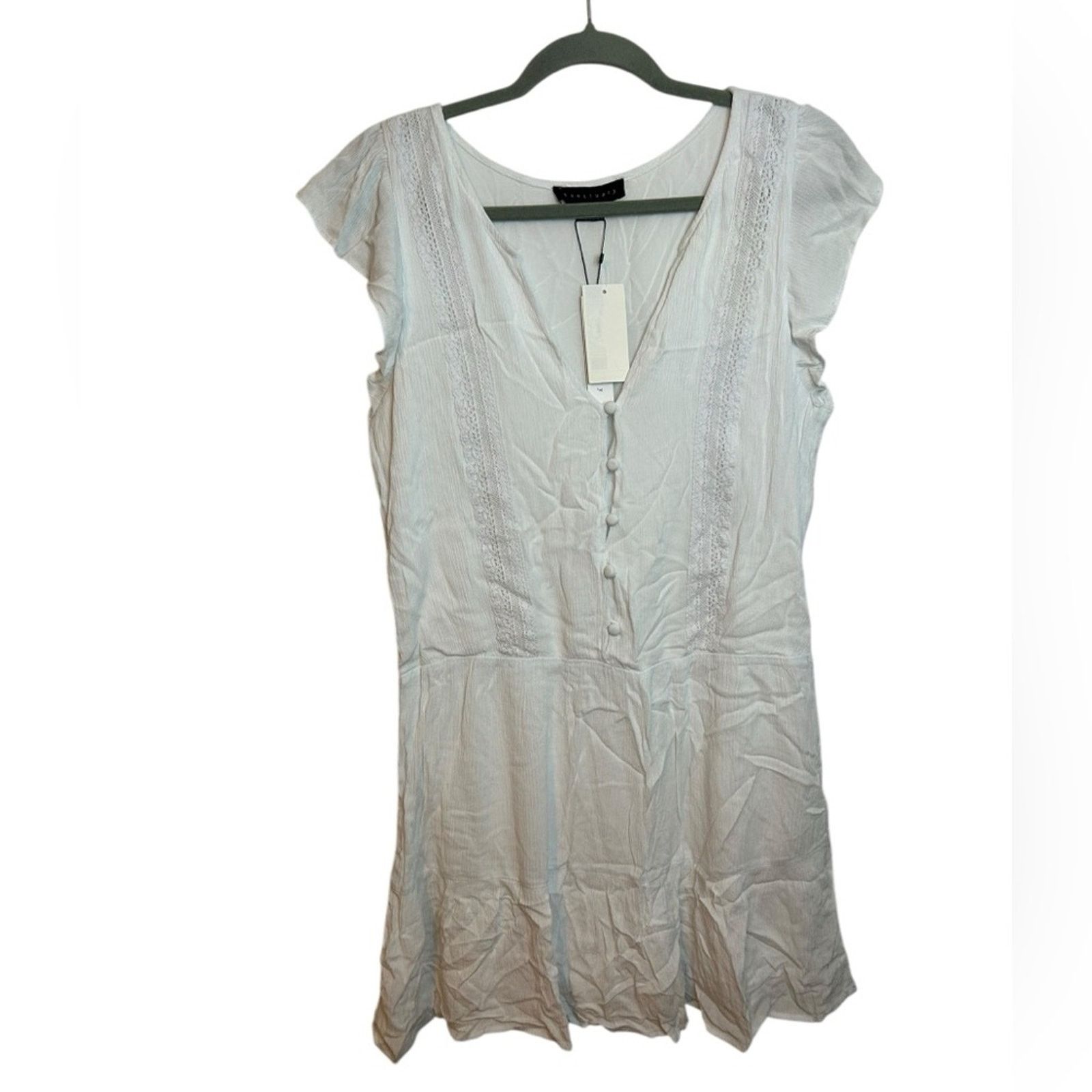 Sanctuary Nwt Sanctuary Free Love White Flutter Sleeve Dress Size S / US 4 / IT 40 - 1 Thumbnail
