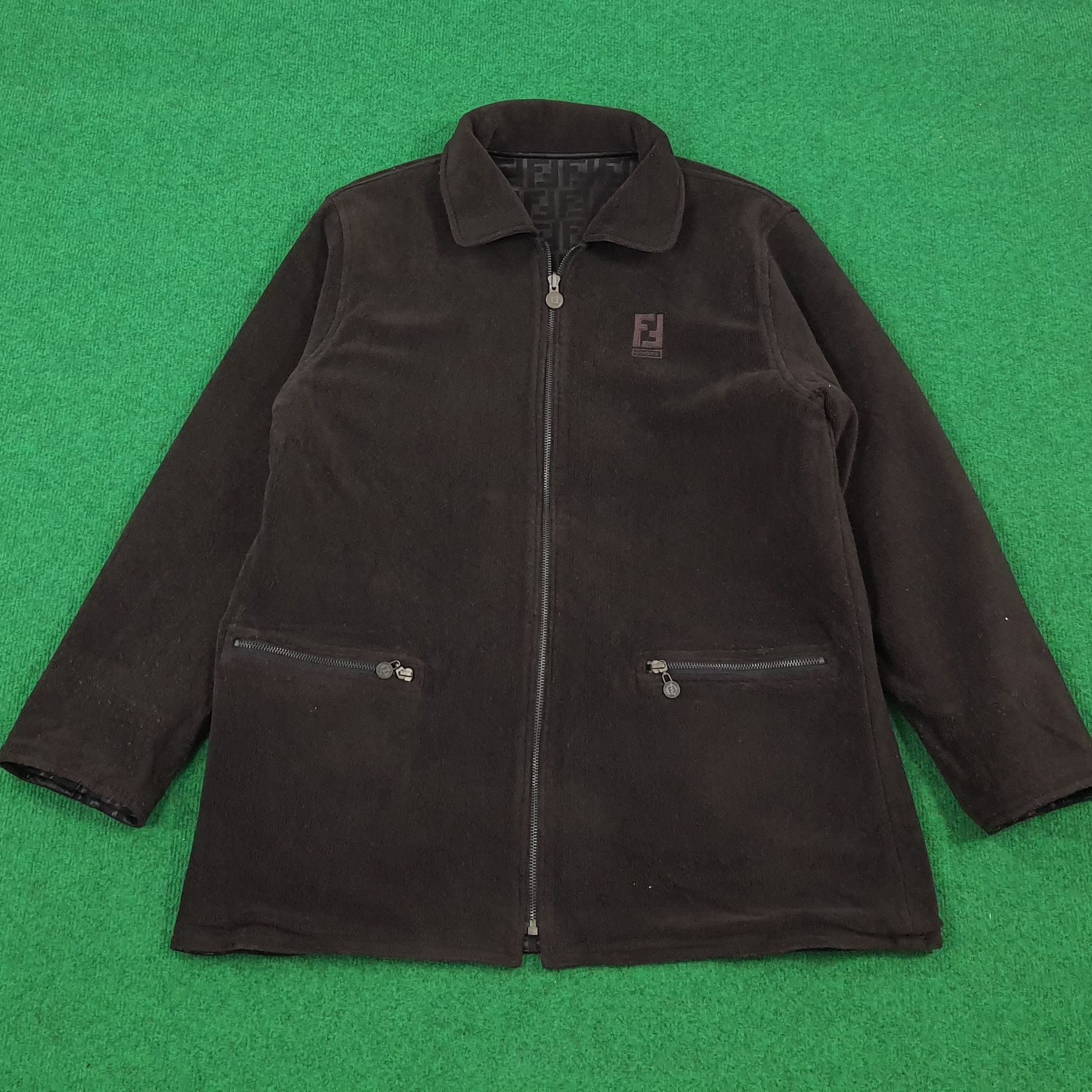 Fendi × Vintage Vintage FENDI Monogram Reversible Jacket Size US L / EU 52-54 / 3 - 8 Thumbnail