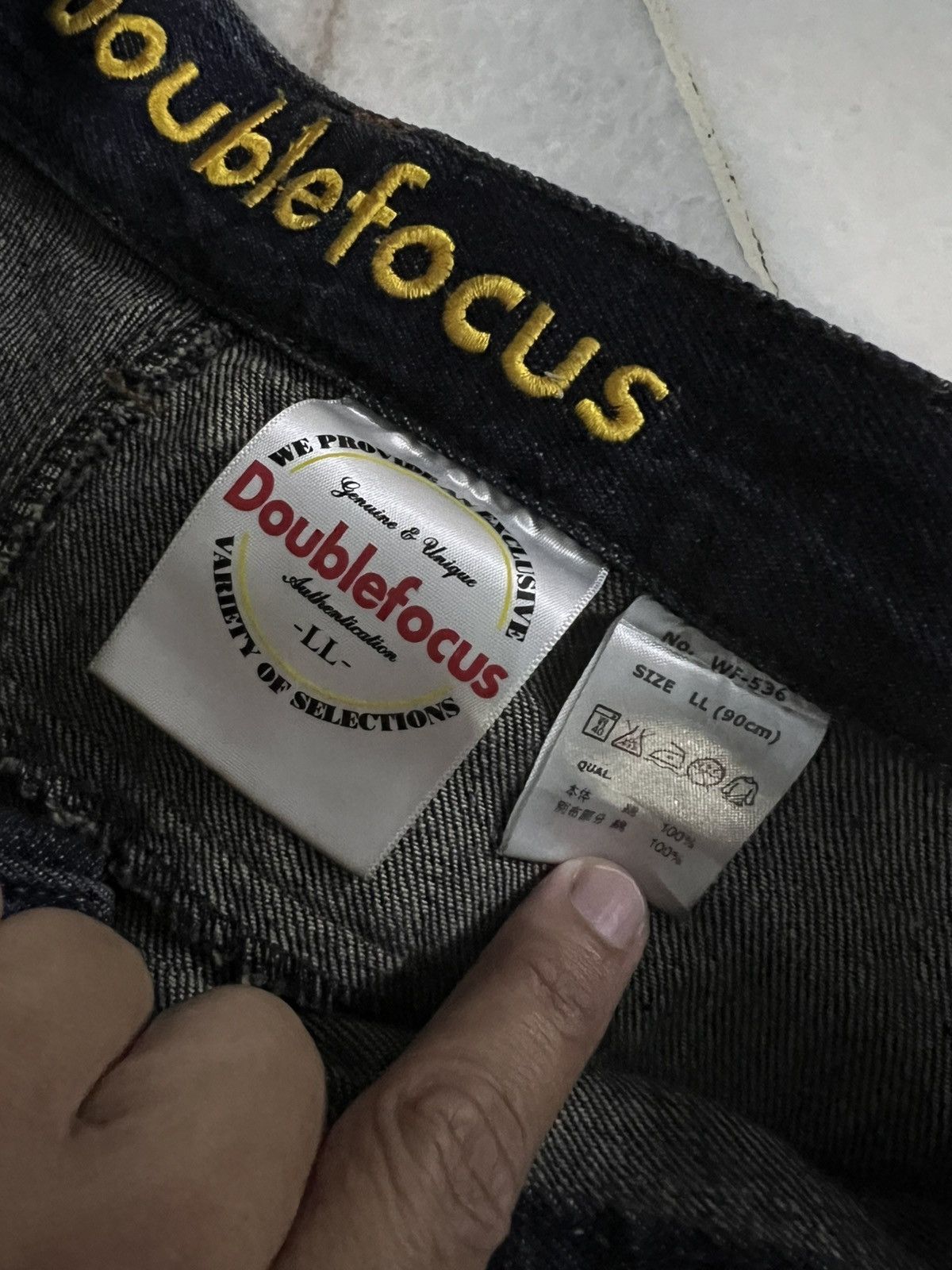 Japanese Brand 💥Double Waist💥Vintage 90’s Style Double Focus Mud Wash Jean Size US 33 - 21 Thumbnail