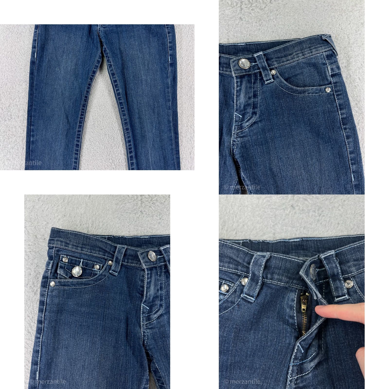 True Religion True Religion Jeans Women 27 Blue Denim Skinny 5-Pocket Design Regular Medium Wash Casual Mens? Wait end. Size 27" / US 4 / IT 40 - 8 Thumbnail