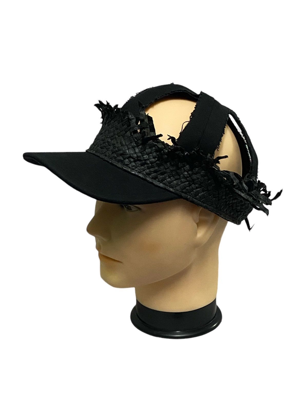 Maison Margiela Rare‼️Maison Margiela Decorated Raphia Hat Black in Black Size ONE SIZE - 6 Thumbnail