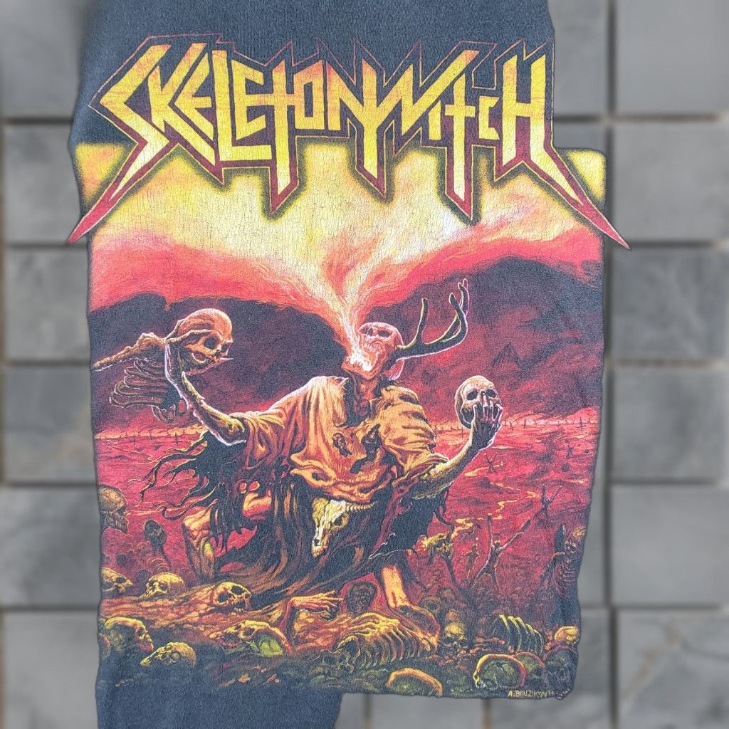 Etro Rare Skeletonwitch Breathing The Fire Shirt 2XL Black Retro Y2K Graphic Men Size US XXL / EU 58 / 5 - 1 Thumbnail