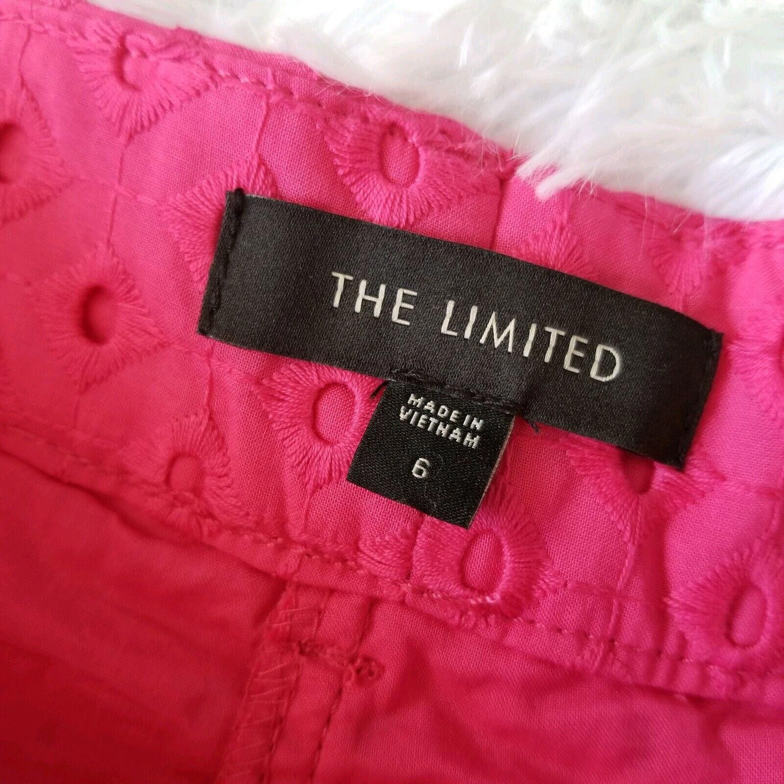 Designer The Limited Shorts 6 Pink Lace Cut Outs Flat Front Size 28" / US 6 / IT 42 - 2 Thumbnail