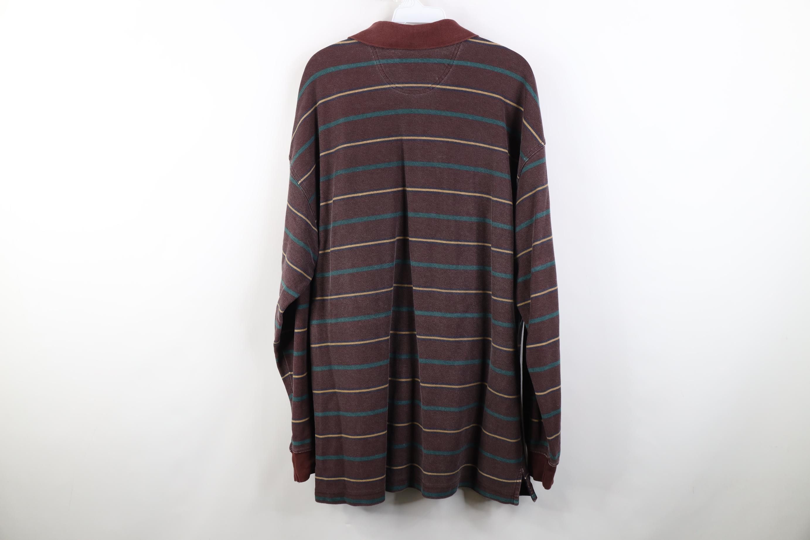 Vintage Vintage 90s Streetwear Striped Long Sleeve Rugby Polo Shirt Size US XL / EU 56 / 4 - 12 Thumbnail
