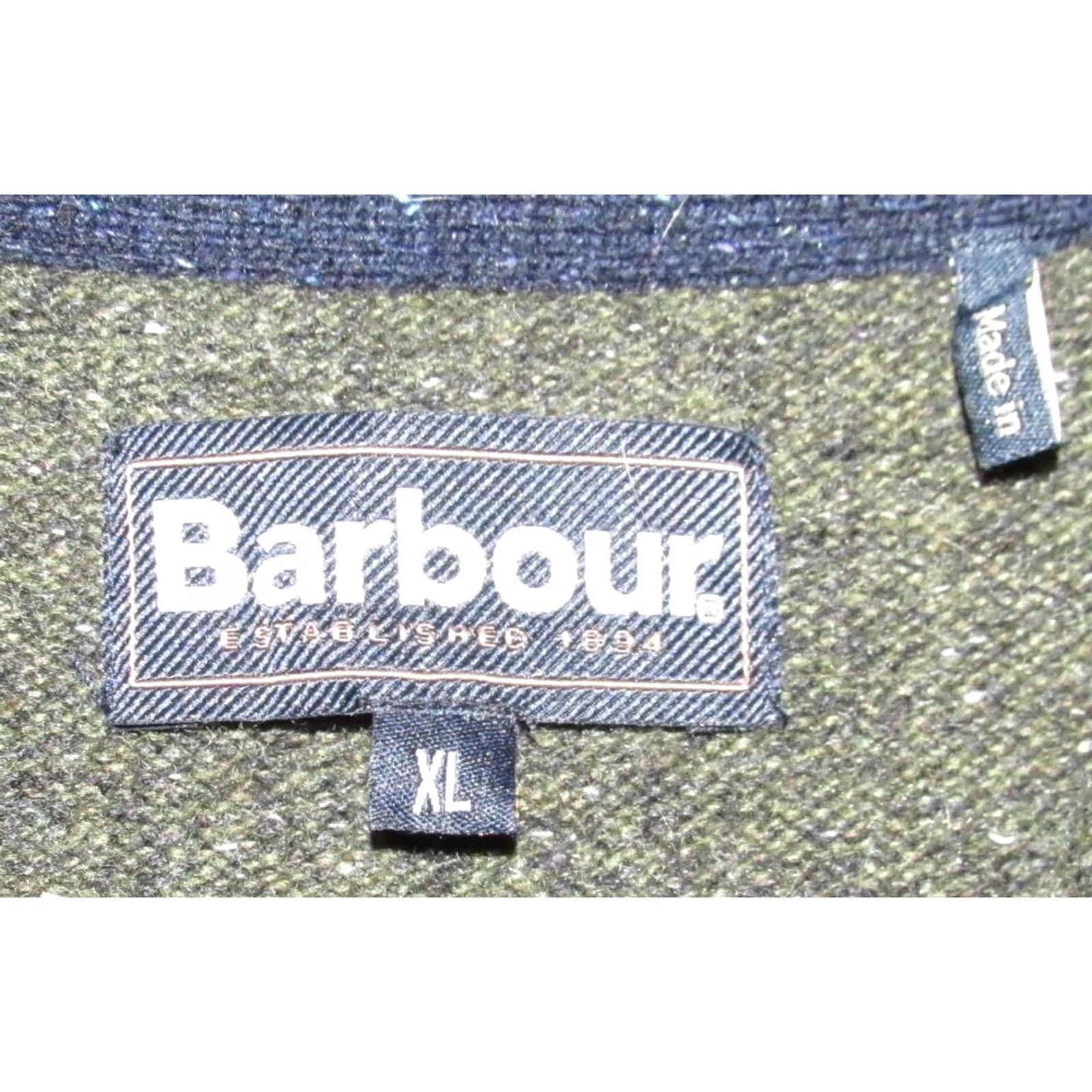 Barbour BARBOUR Green Wool Blend Quarter Zip Donegal Sweater XL Men's Size US XL / EU 56 / 4 - 3 Thumbnail