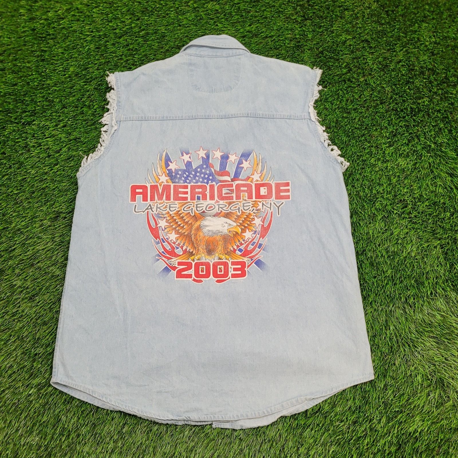 Vintage VTG 2003 Americade Lake George NY Cutoff Denim Shirt M Size US M / EU 48-50 / 2 - 1 Thumbnail